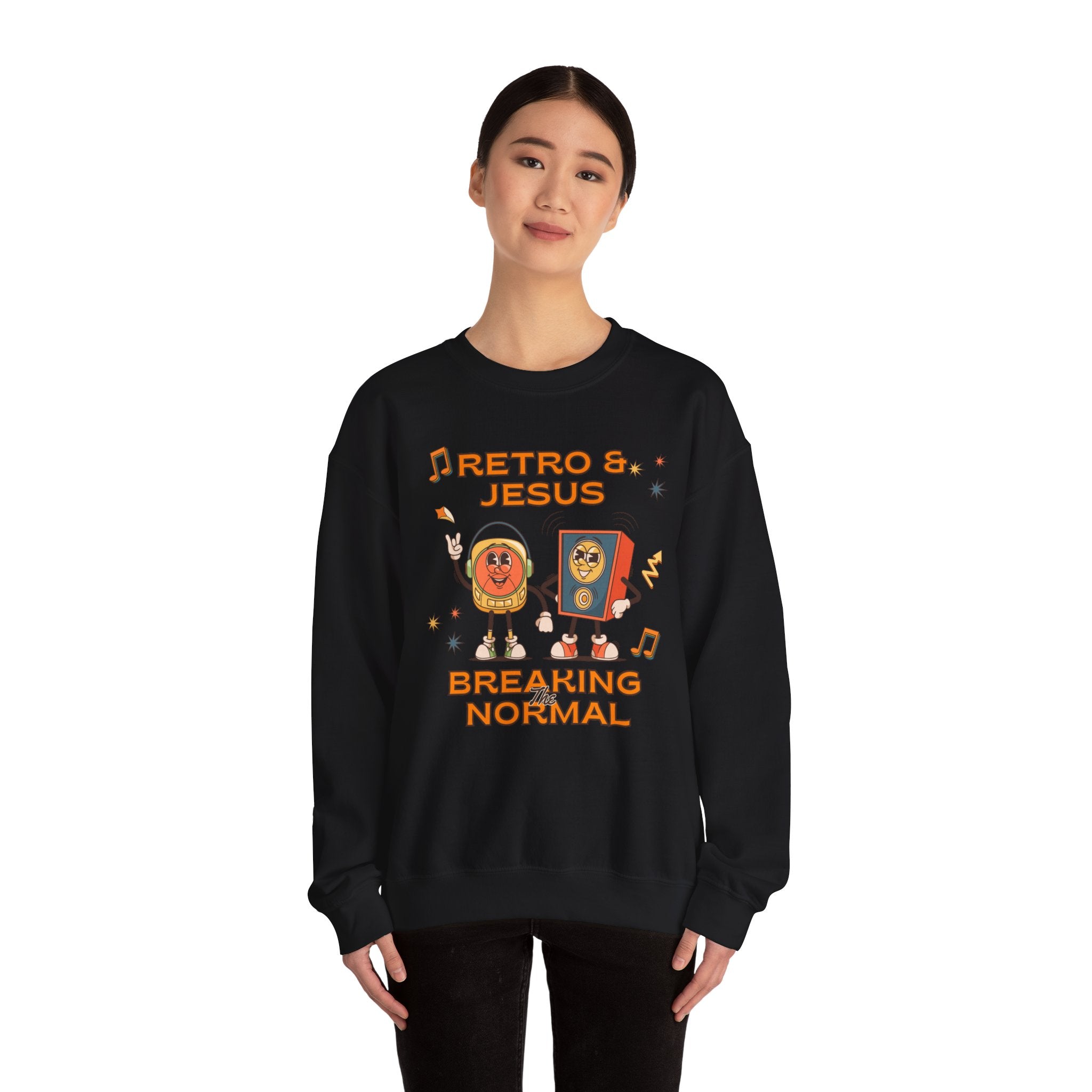 Retro Jesus. Crewneck Sweatshirt