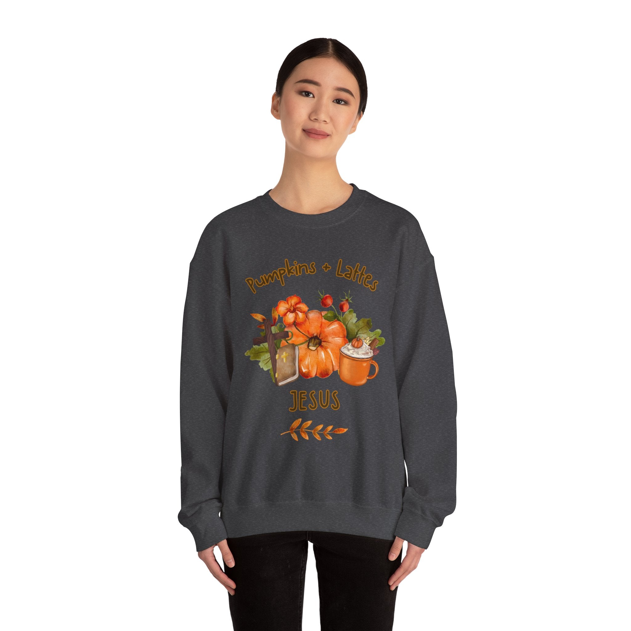 Pumpkins. Lattes. Jesus. Crewneck Sweatshirt