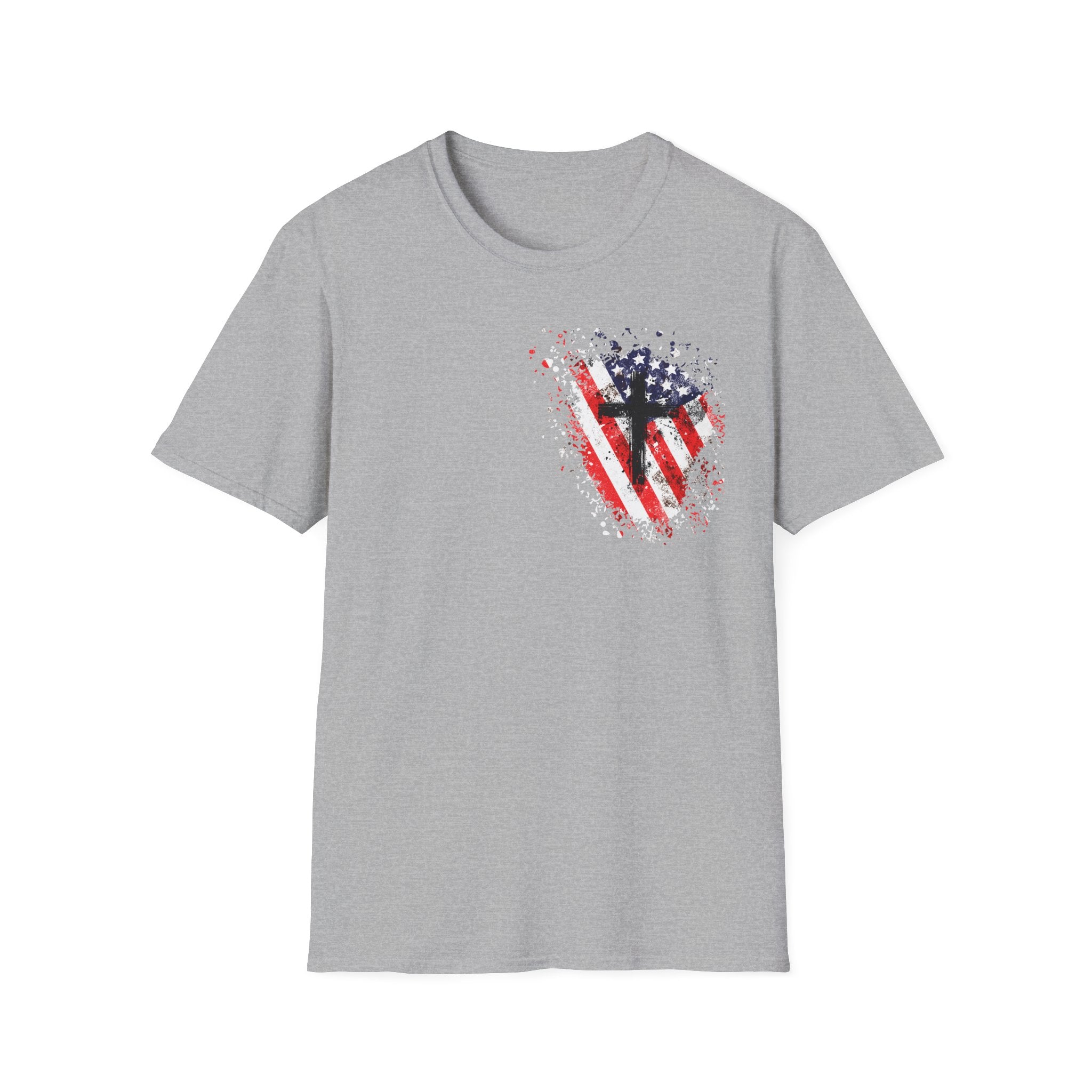 USA Flag+Cross T-shirt