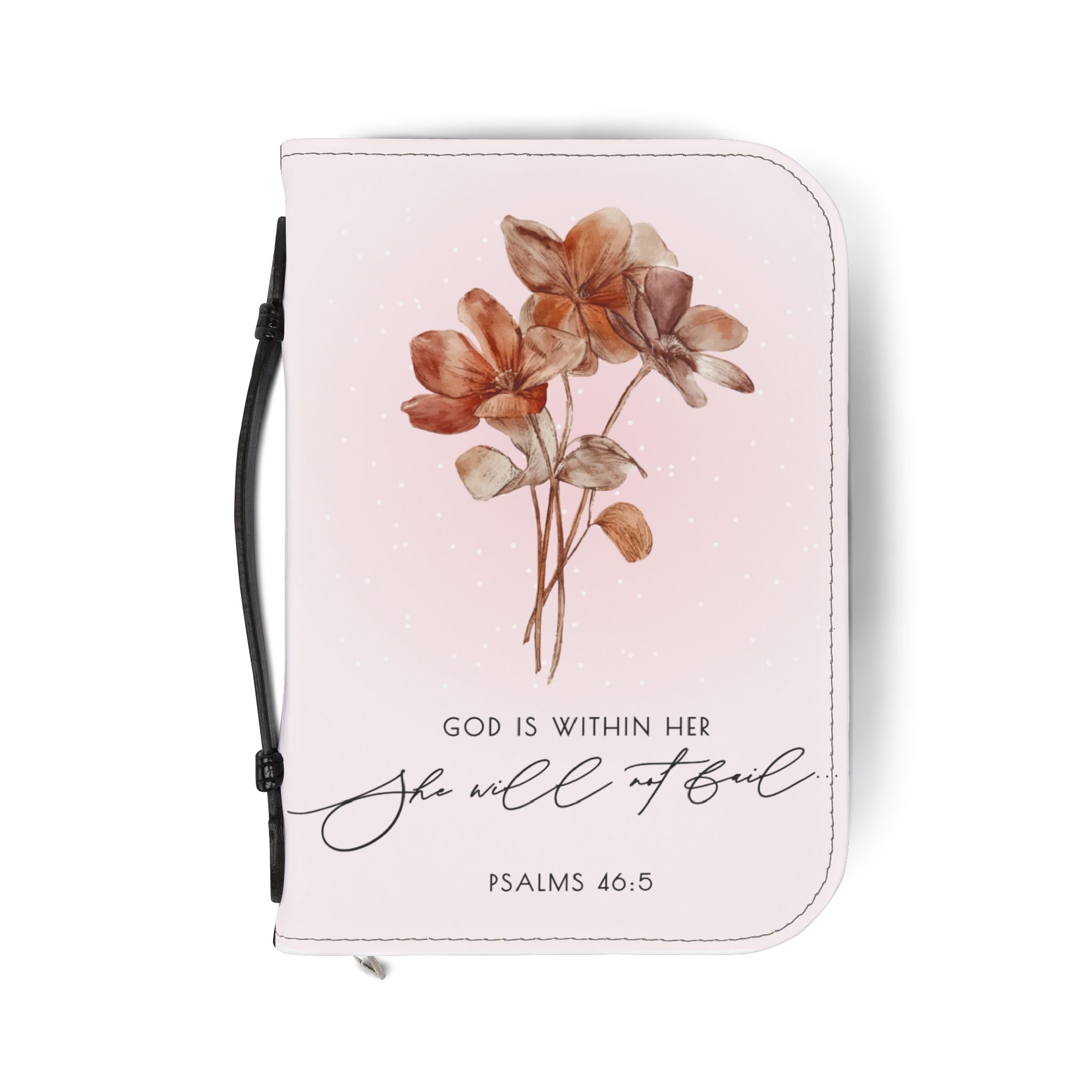 PSALM 46:5 Bible Cover with Floral Cross Design.