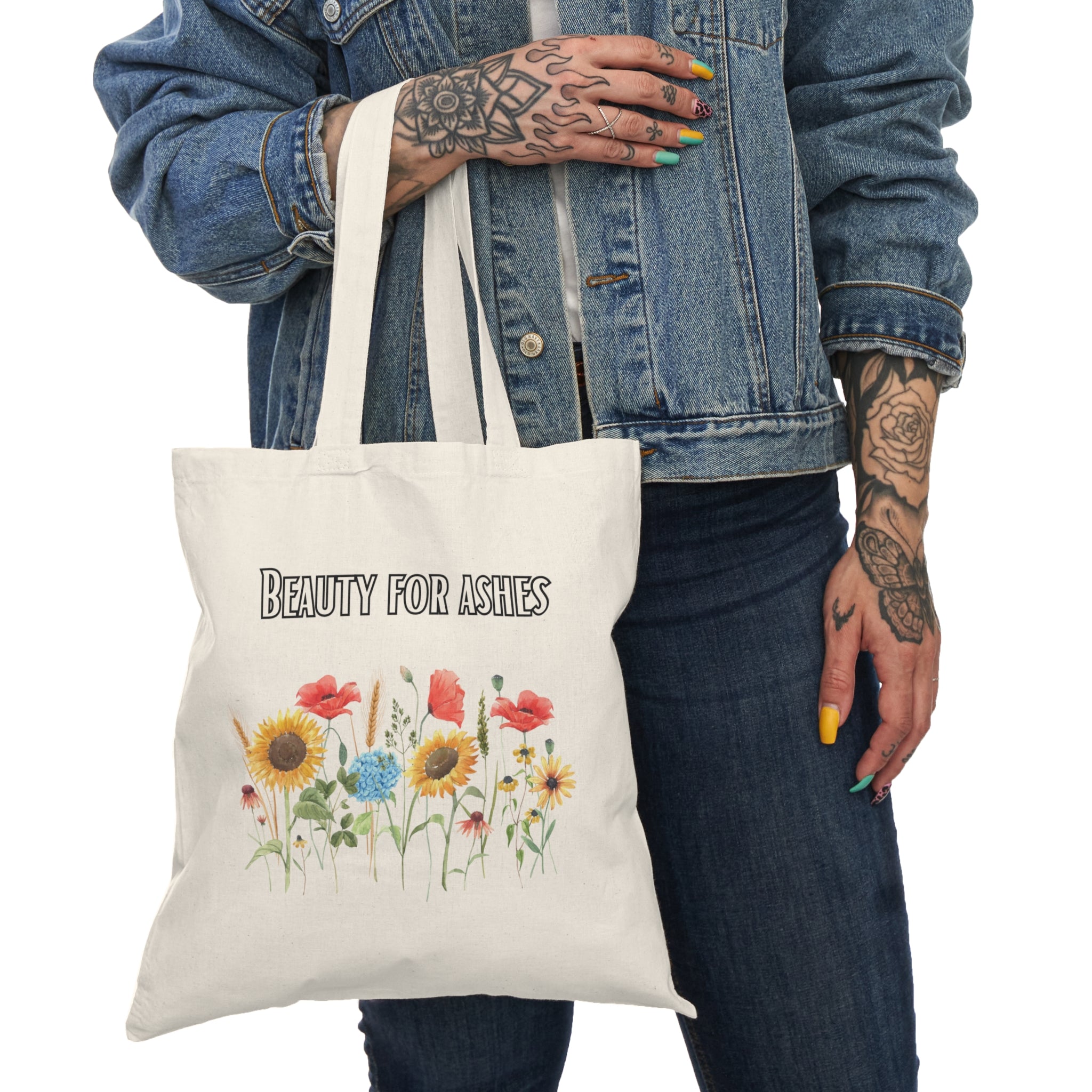 BEAUTY FOR ASHES. Natural Tote Bag