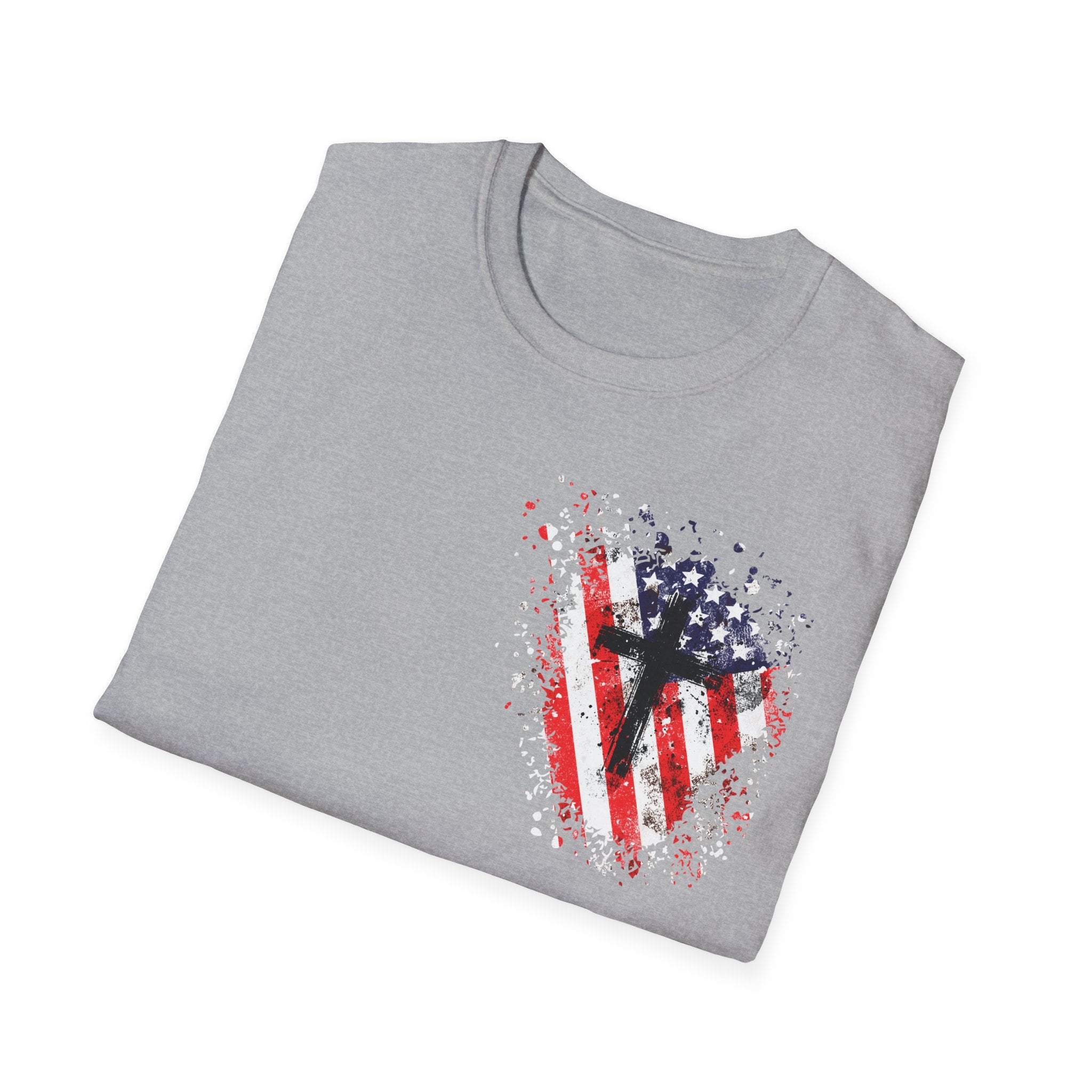 USA Flag+Cross T-shirt