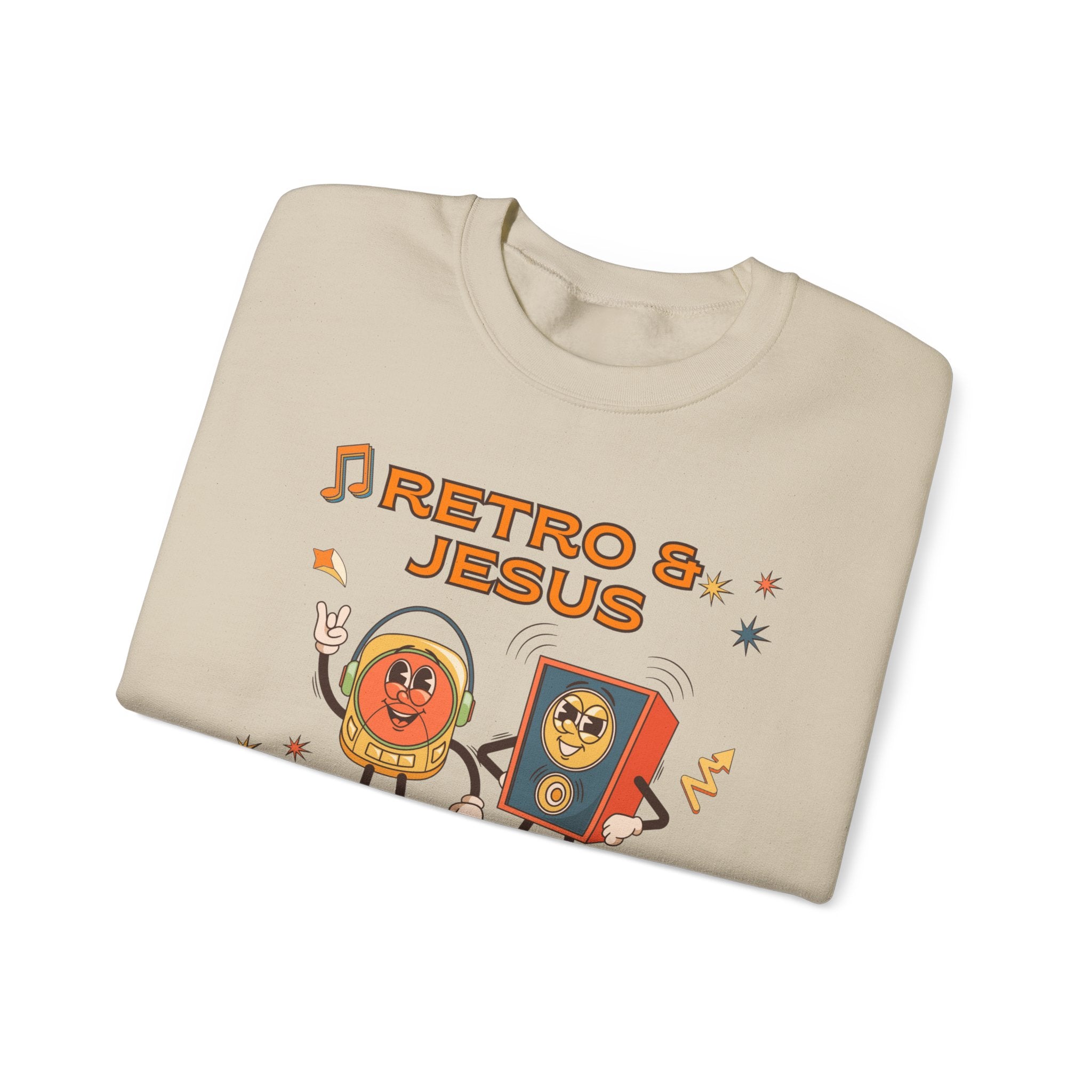 Retro Jesus. Crewneck Sweatshirt