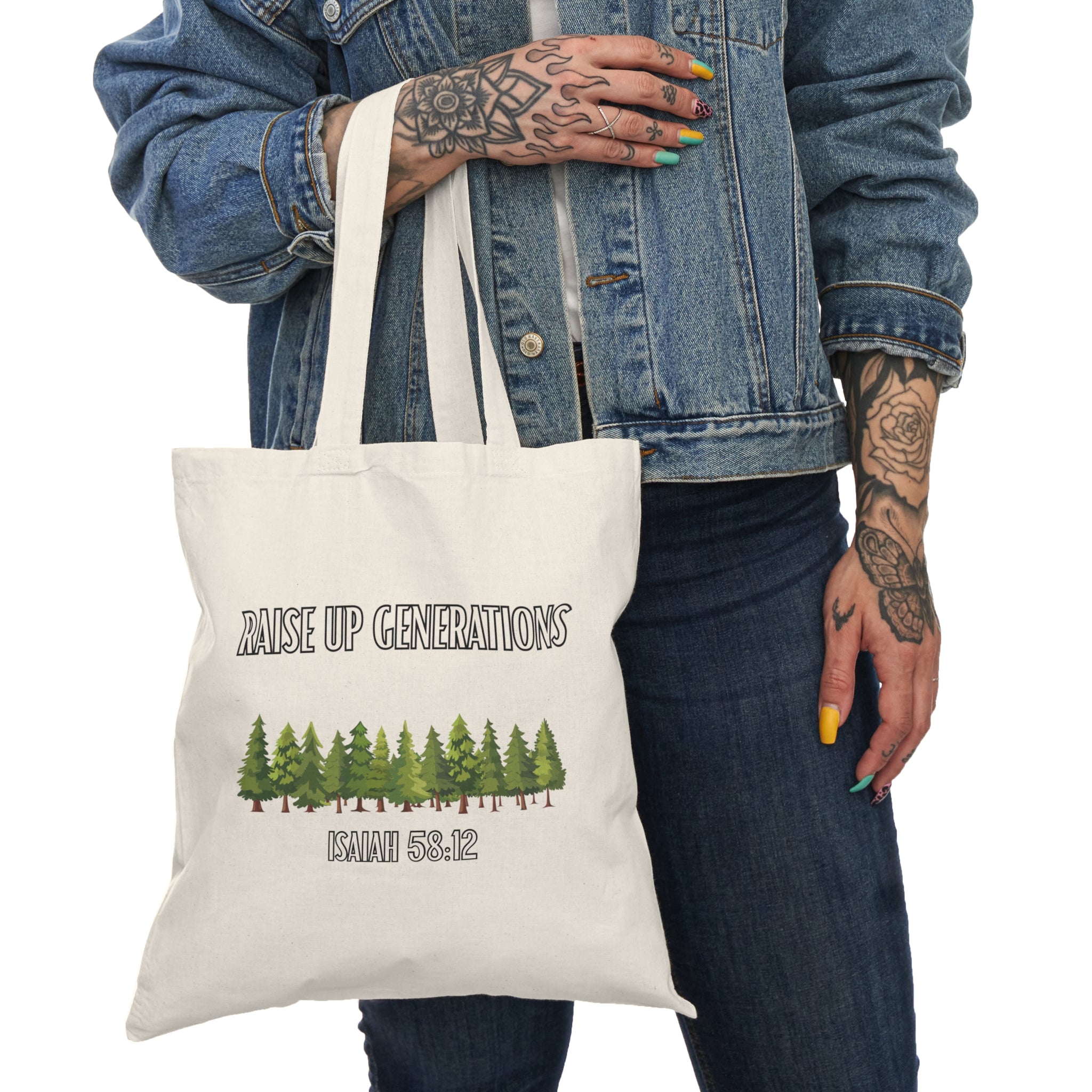 RAISE UP GENERATIONS. Natural Tote Bag