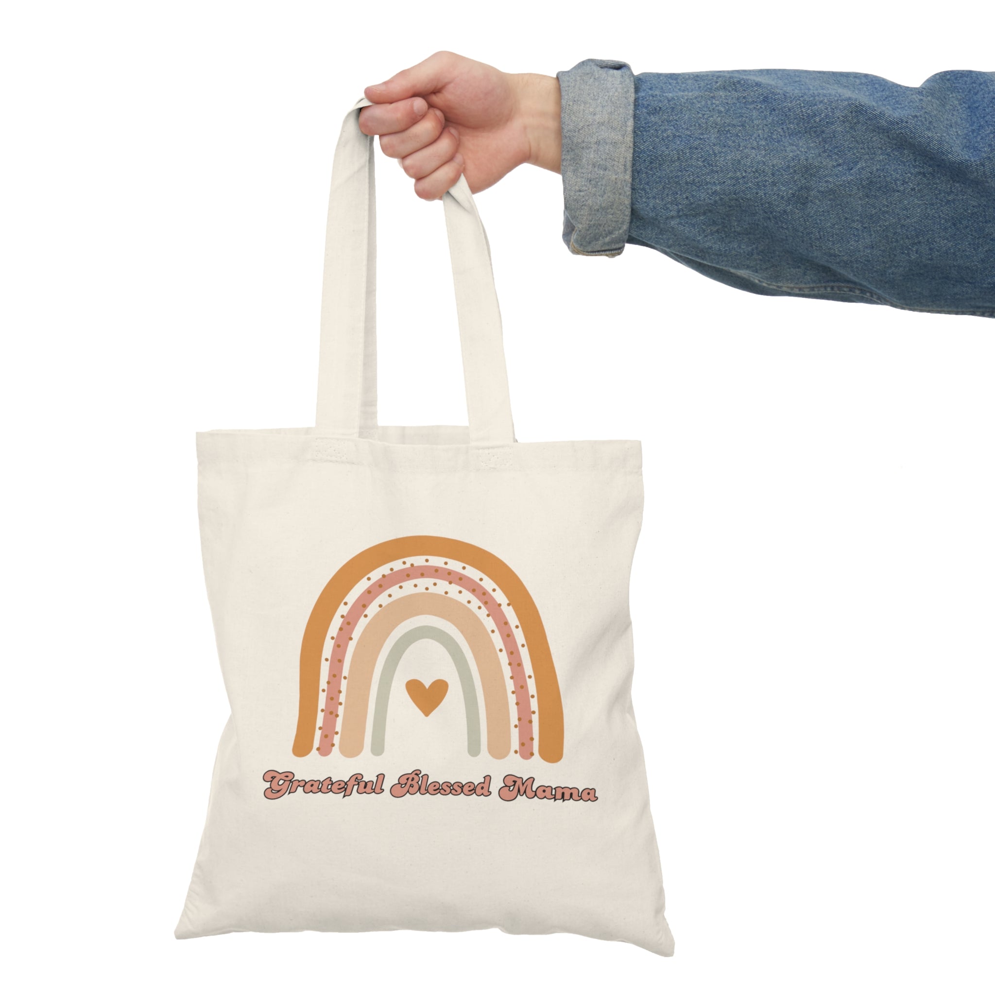 Grateful Blessed Mama Natural Tote Bag