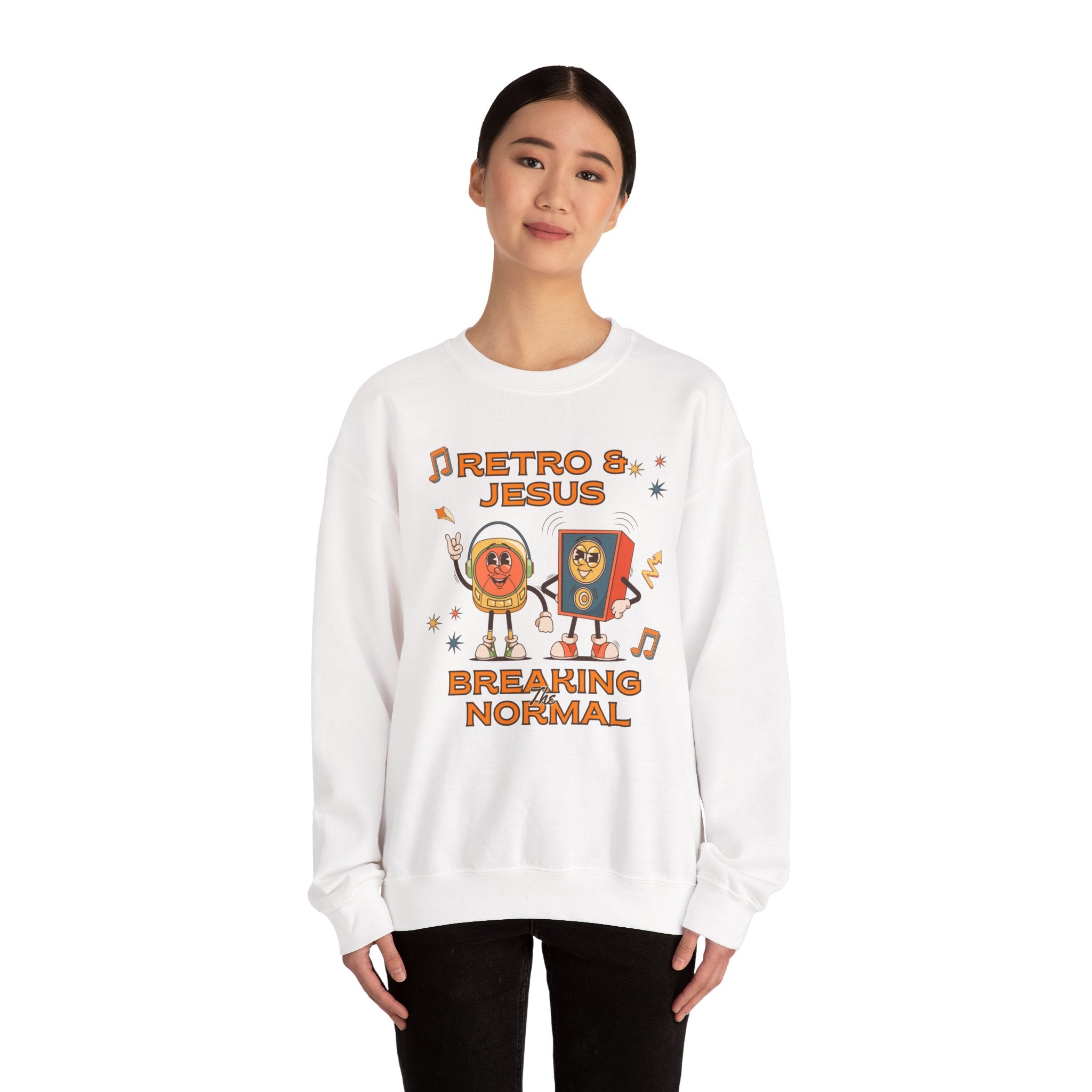 Retro Jesus. Crewneck Sweatshirt