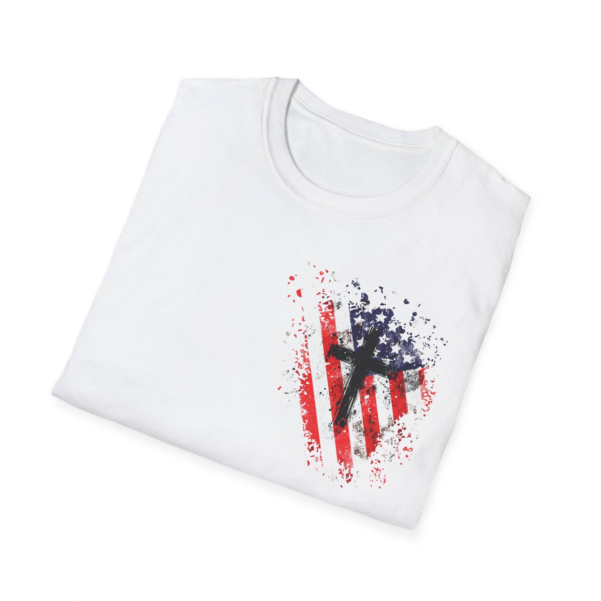 USA Flag+Cross T-shirt