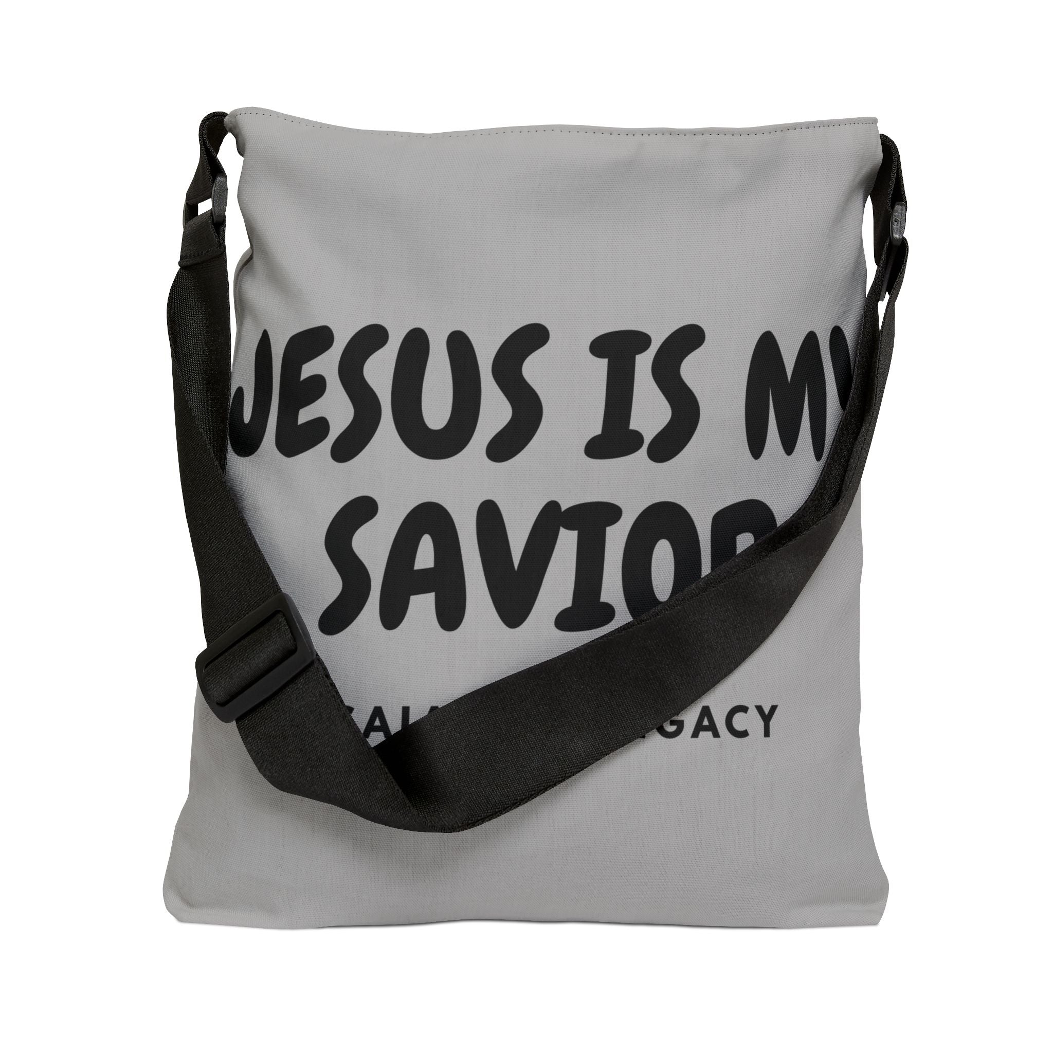 Jesus Is My Savior. Inspirational Adjustable Tote Bag.