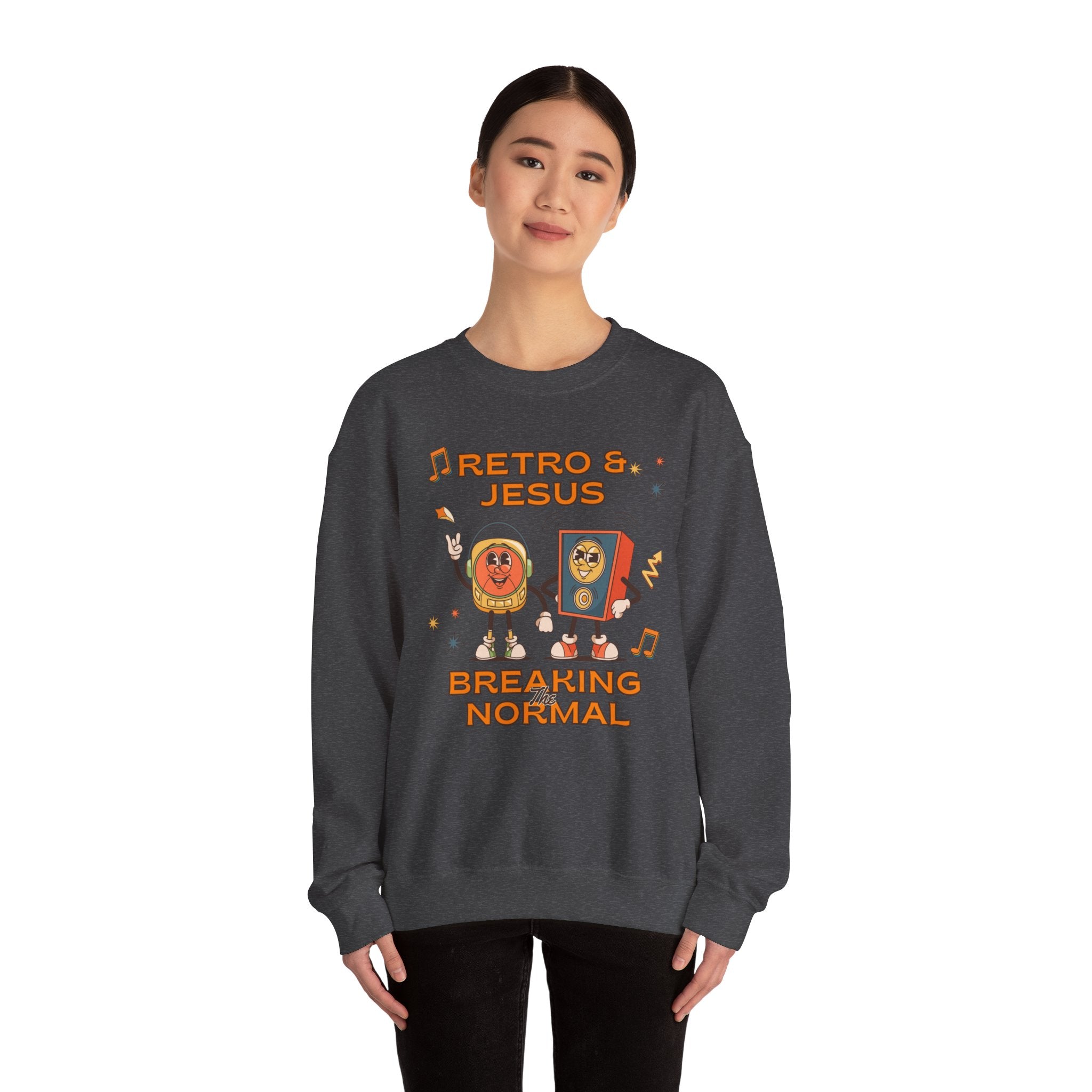 Retro Jesus. Crewneck Sweatshirt