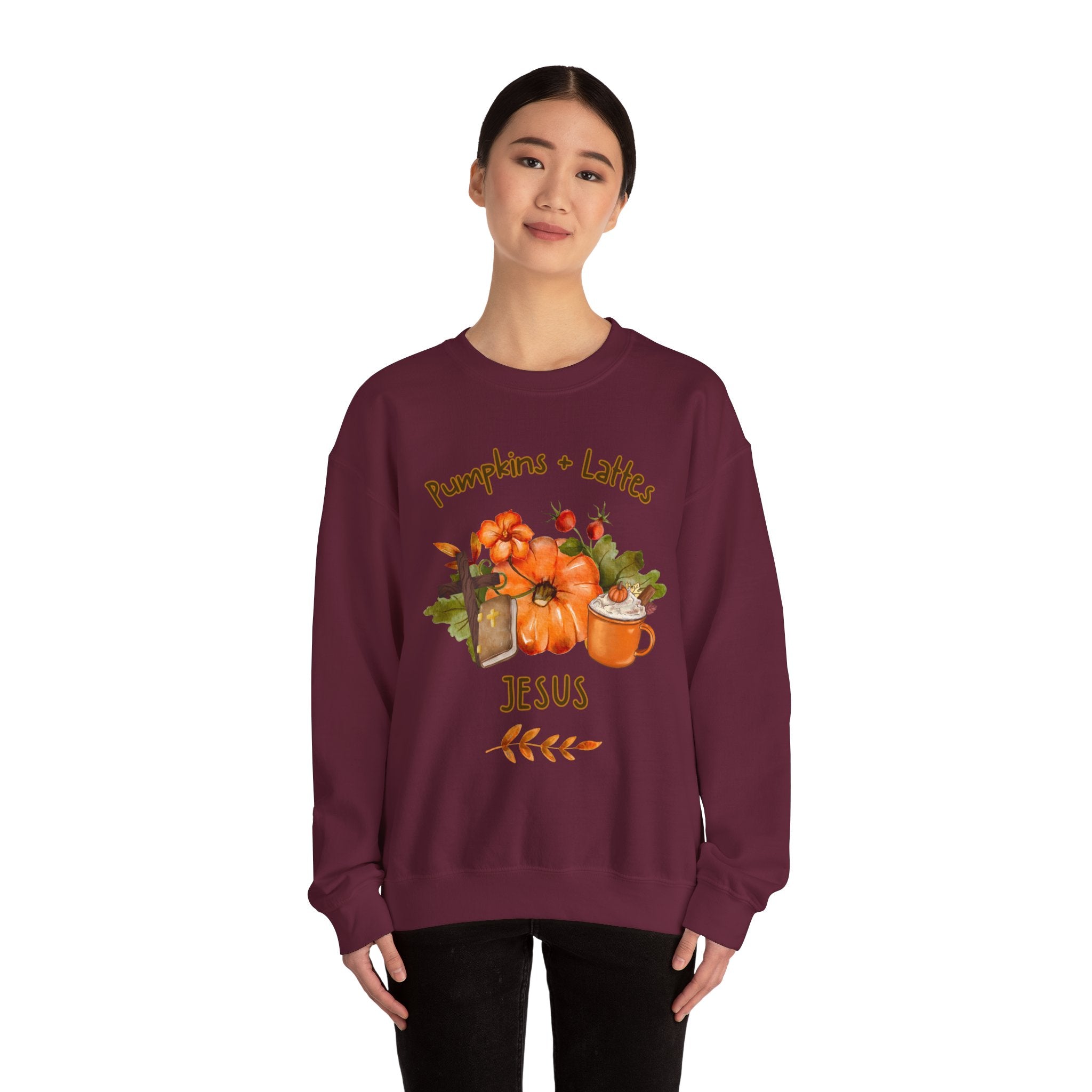Pumpkins. Lattes. Jesus. Crewneck Sweatshirt