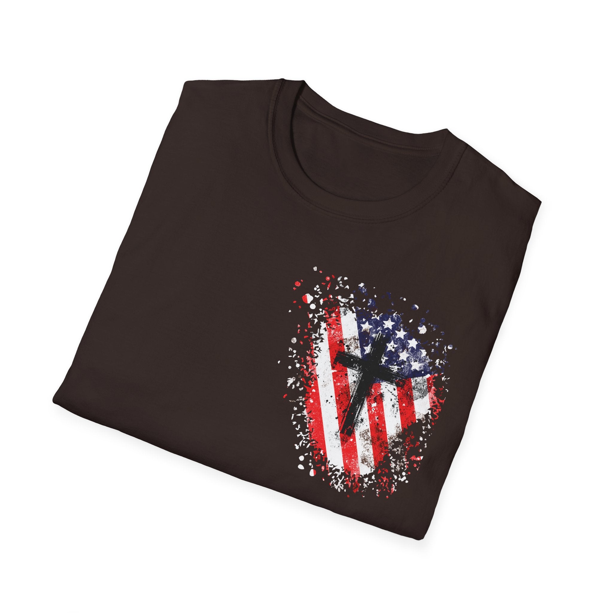 USA Flag+Cross T-shirt