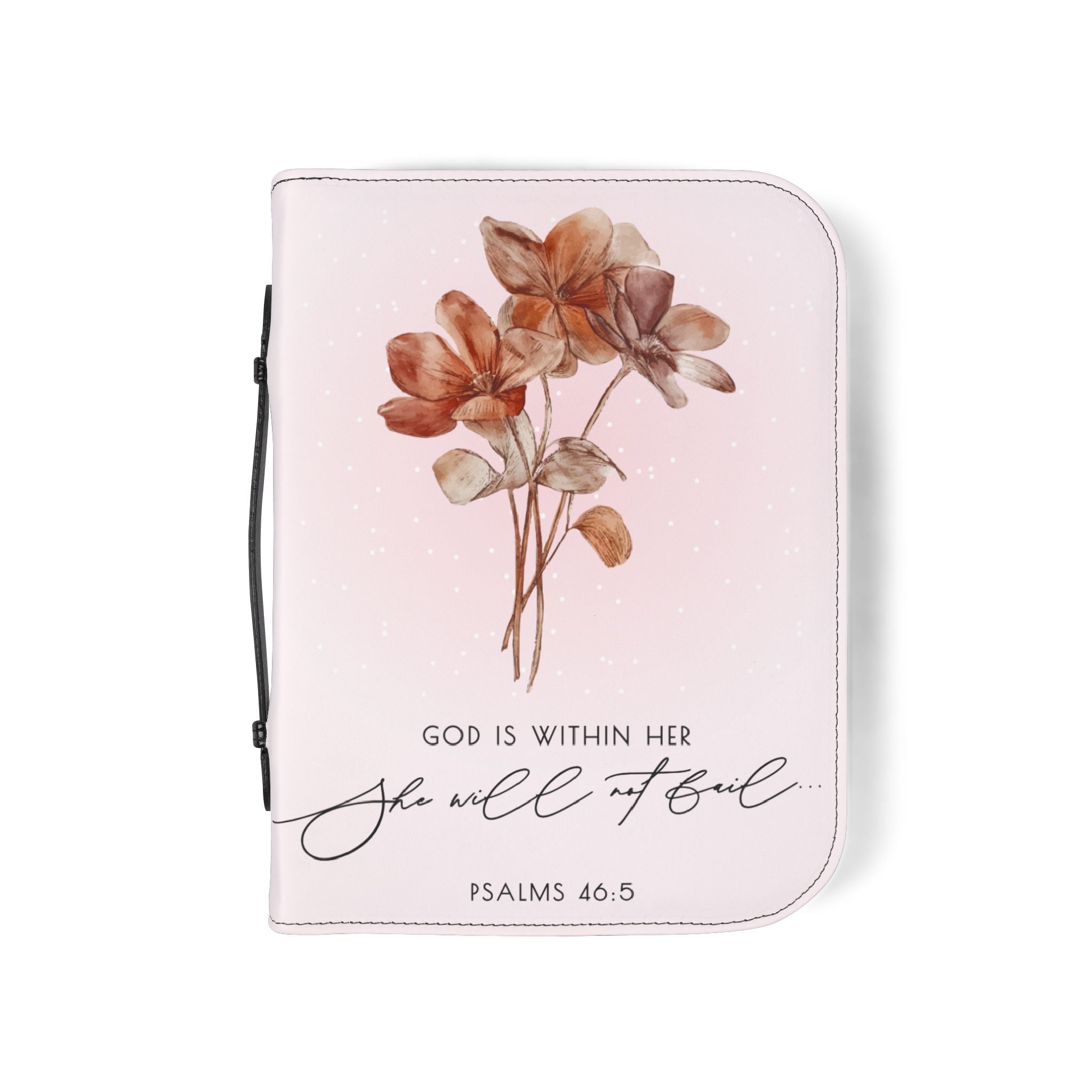 PSALM 46:5 Bible Cover with Floral Cross Design.