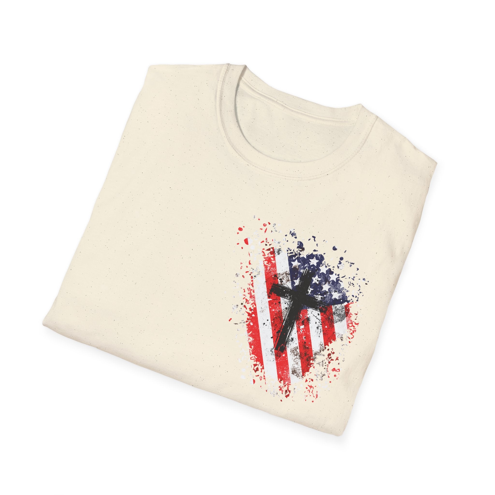 USA Flag+Cross T-shirt