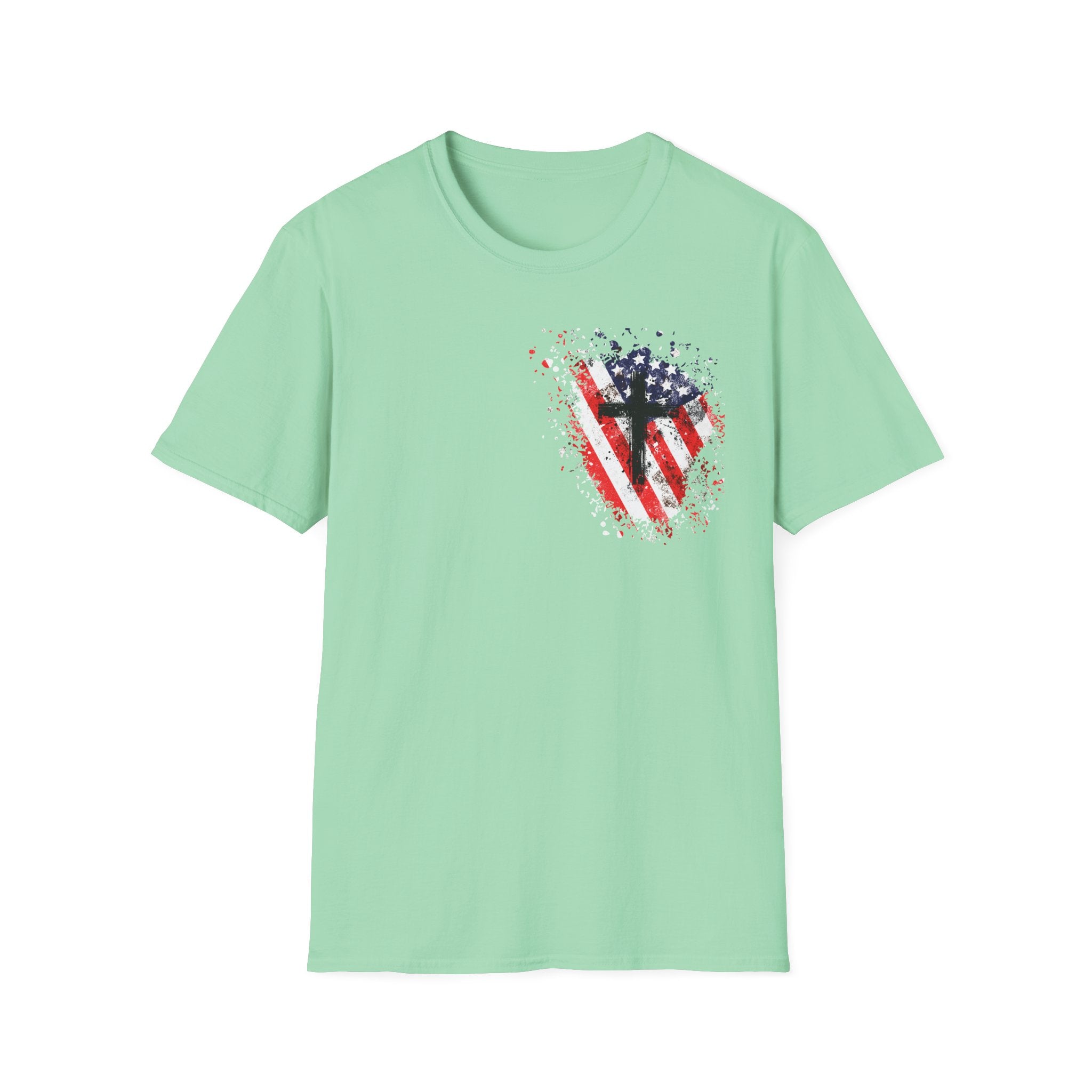 USA Flag+Cross T-shirt