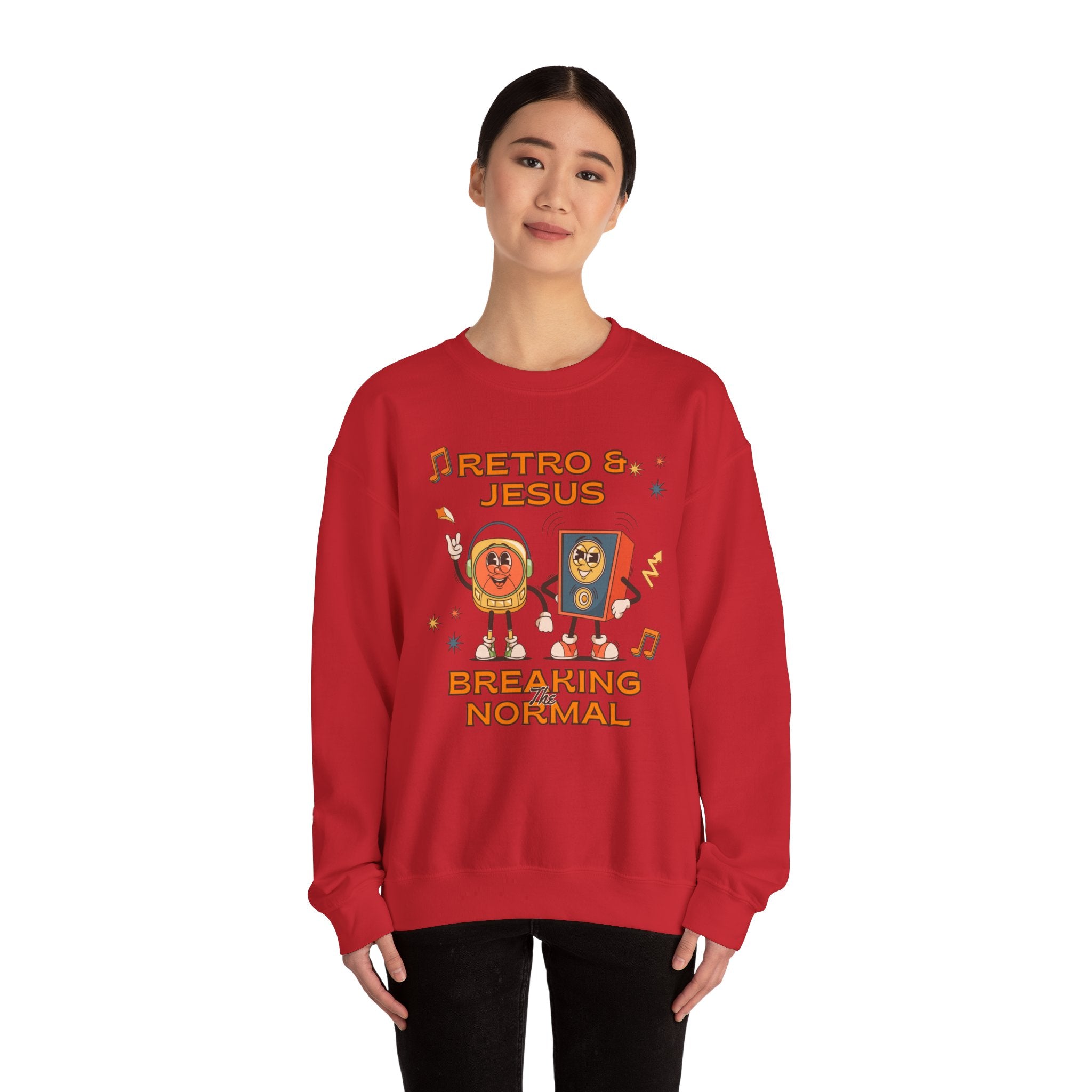 Retro Jesus. Crewneck Sweatshirt