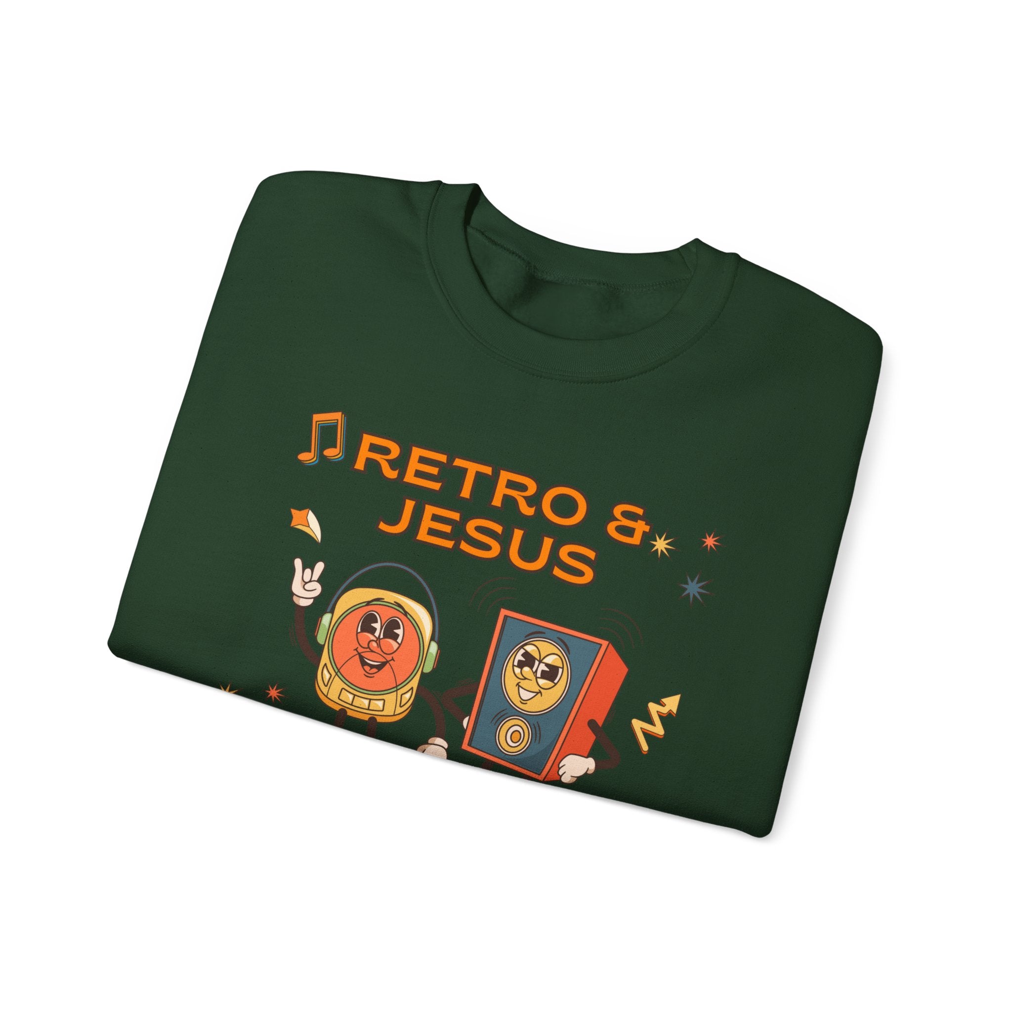 Retro Jesus. Crewneck Sweatshirt
