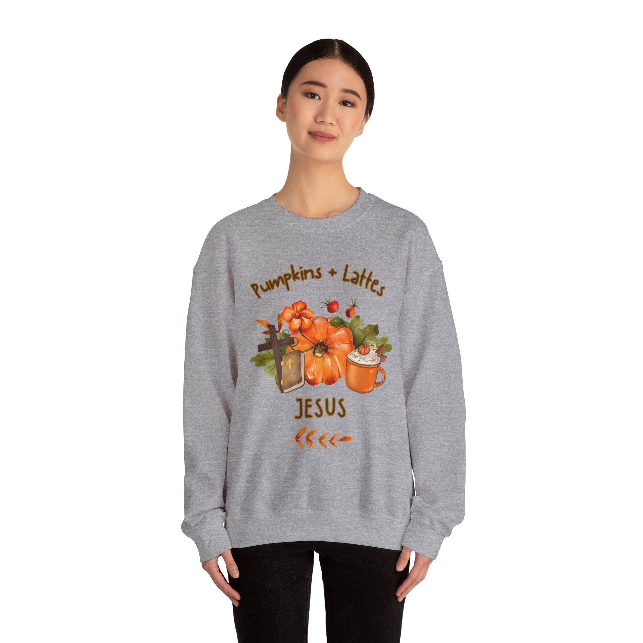 Pumpkins. Lattes. Jesus. Crewneck Sweatshirt