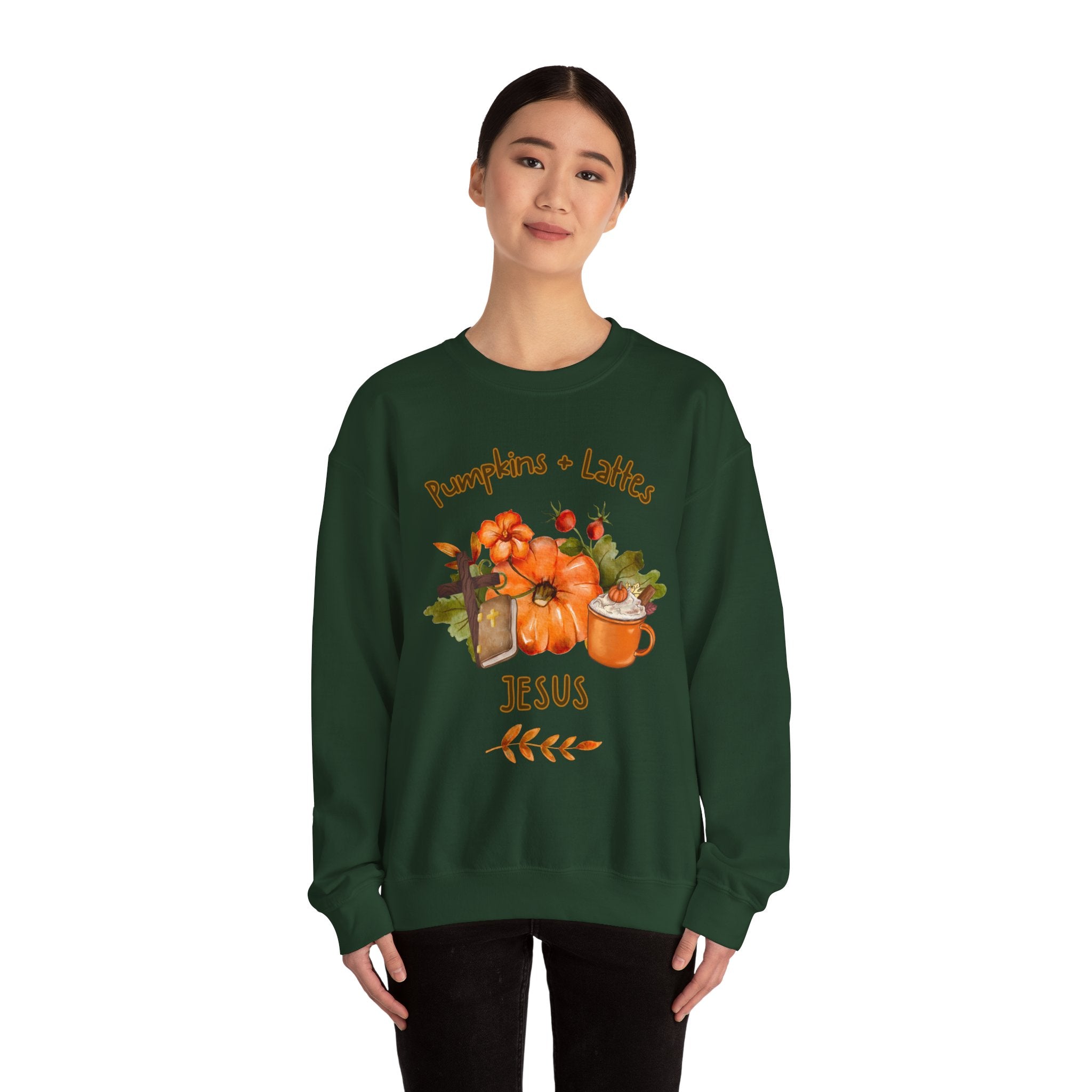 Pumpkins. Lattes. Jesus. Crewneck Sweatshirt