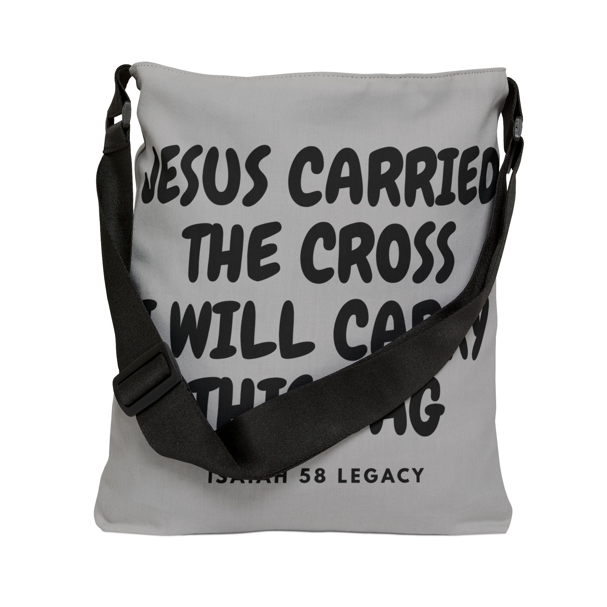 Jesus Carried The Cost. Inspirational Adjustable Tote Bag.