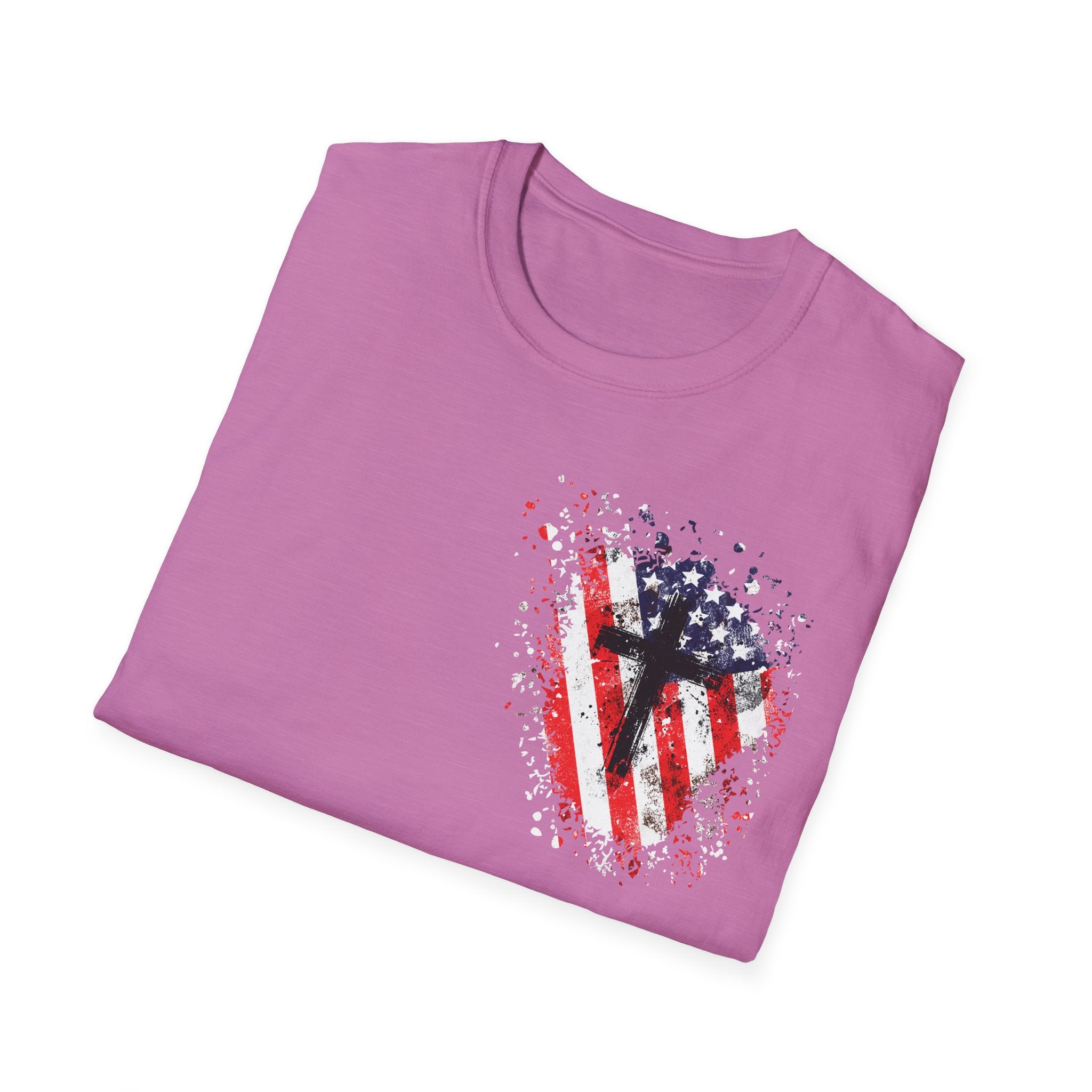 USA Flag+Cross T-shirt
