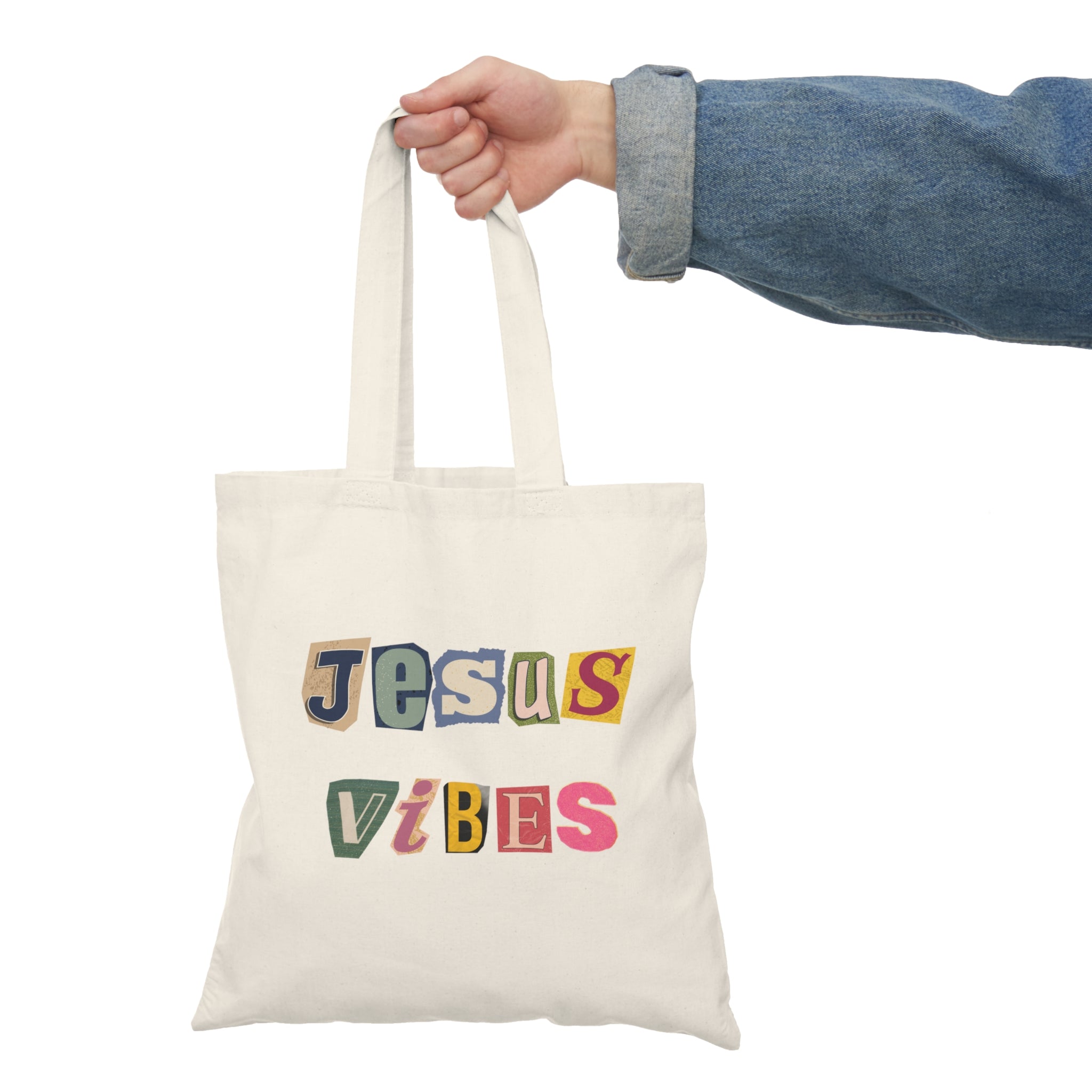 Jesus Vibes Natural Tote Bag