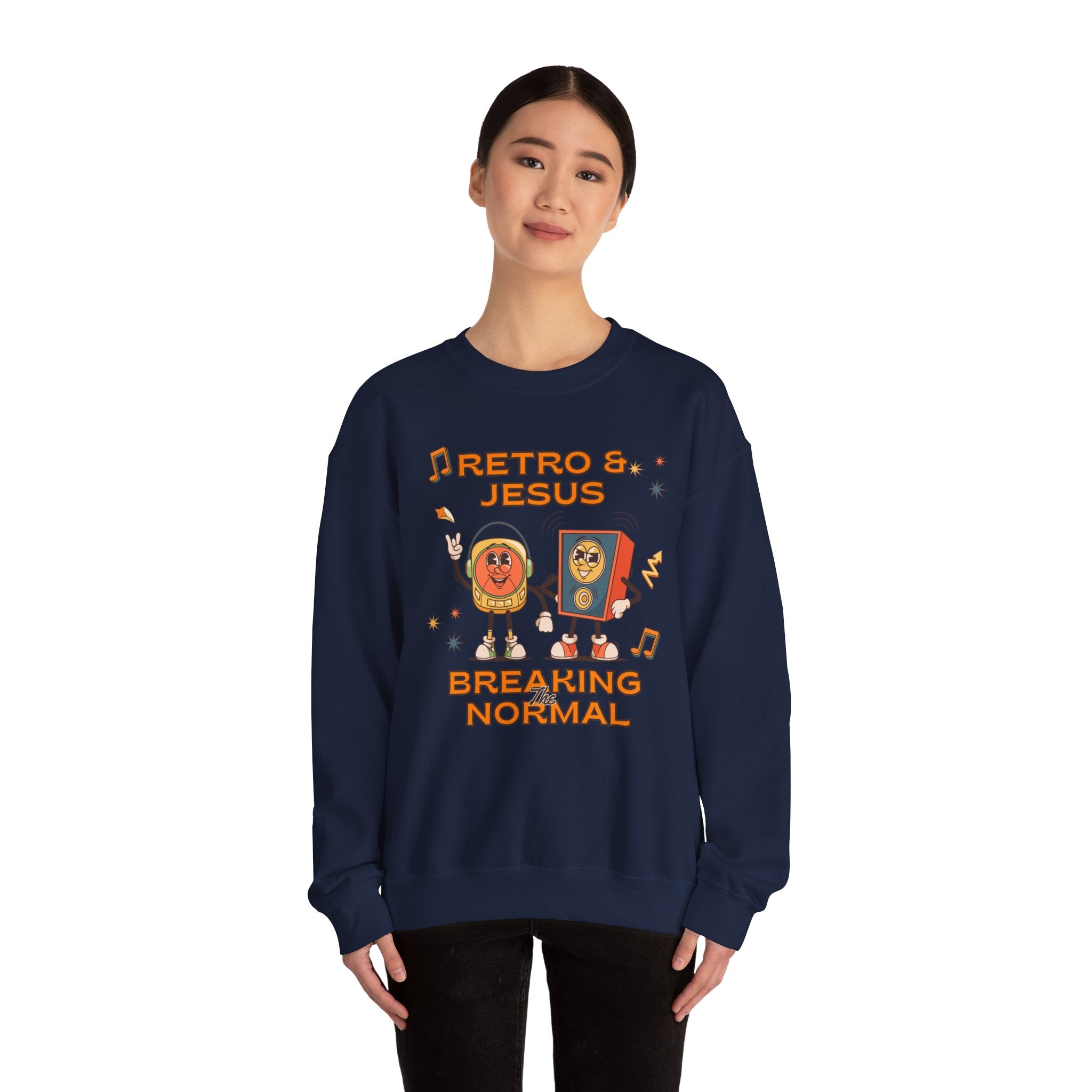 Retro Jesus. Crewneck Sweatshirt