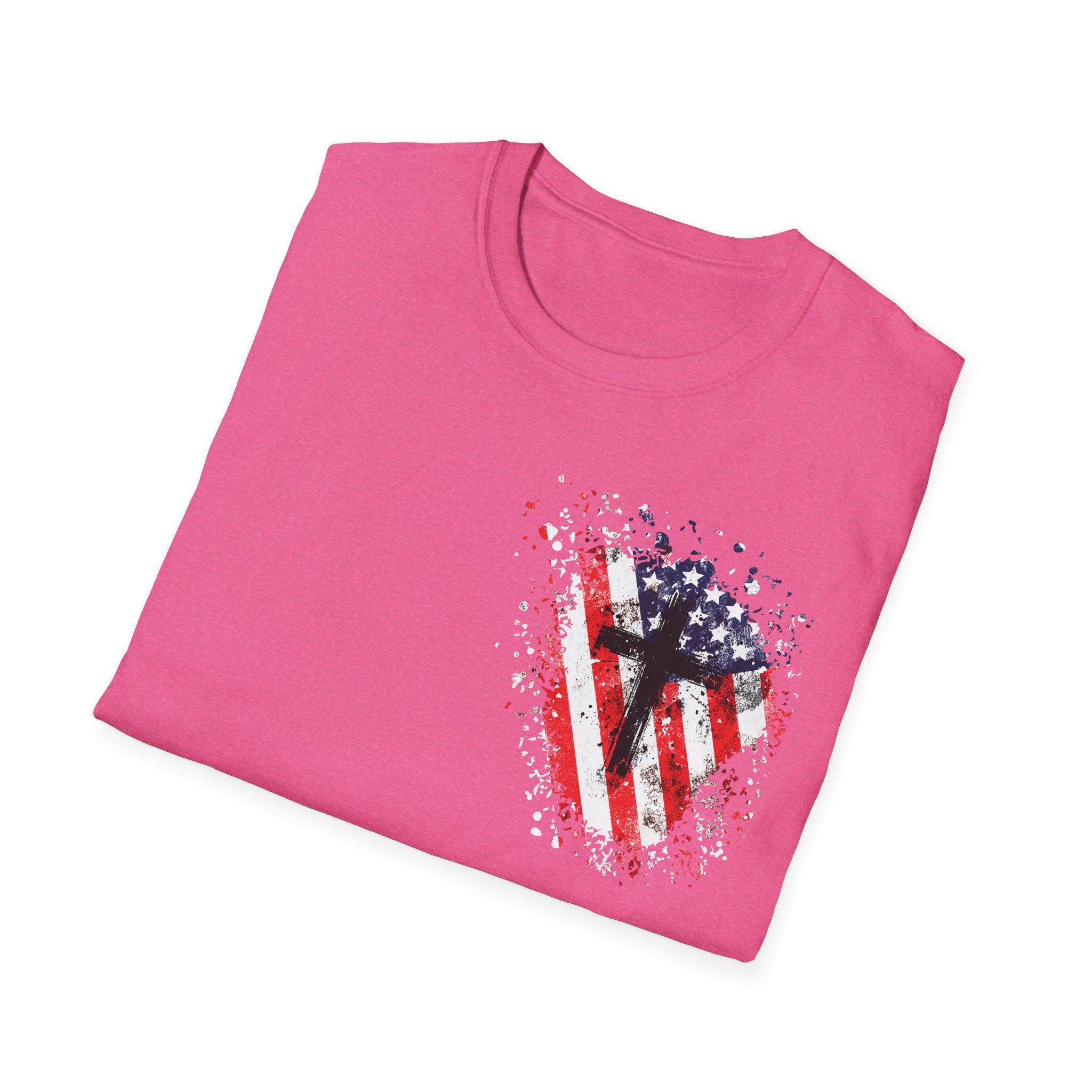 USA Flag+Cross T-shirt