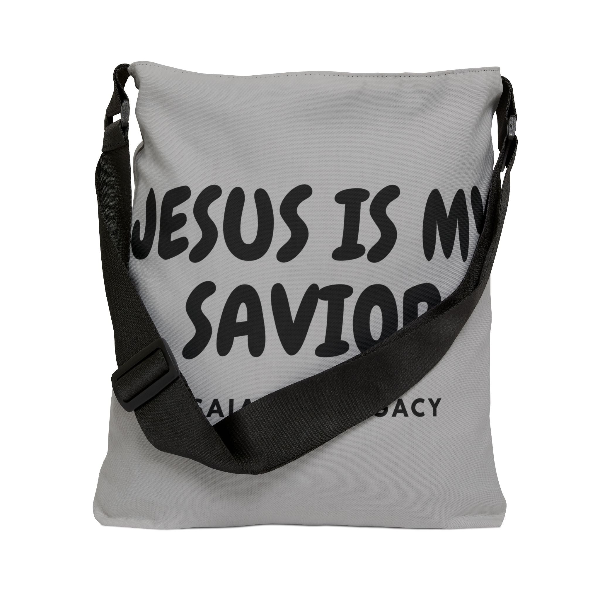 Jesus Is My Savior. Inspirational Adjustable Tote Bag.