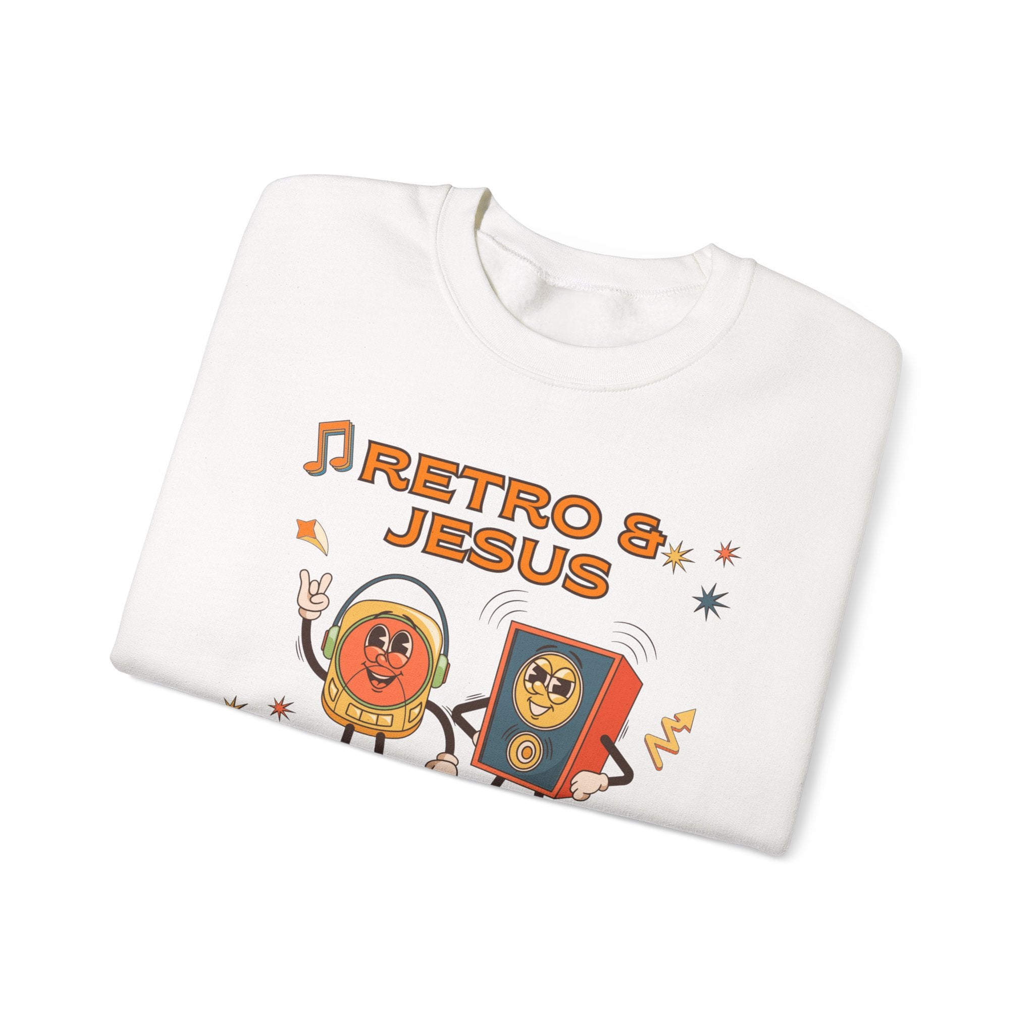 Retro Jesus. Crewneck Sweatshirt