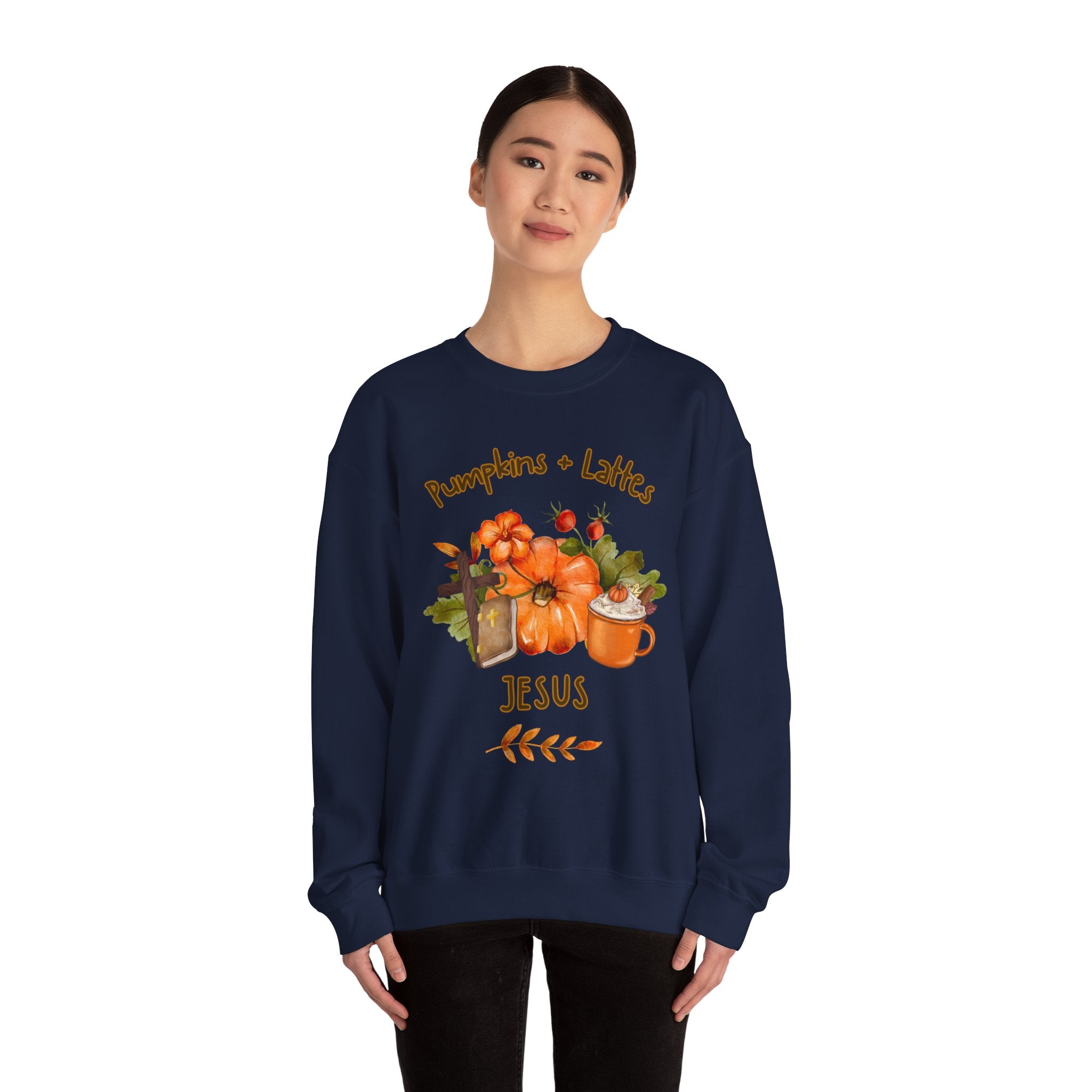 Pumpkins. Lattes. Jesus. Crewneck Sweatshirt