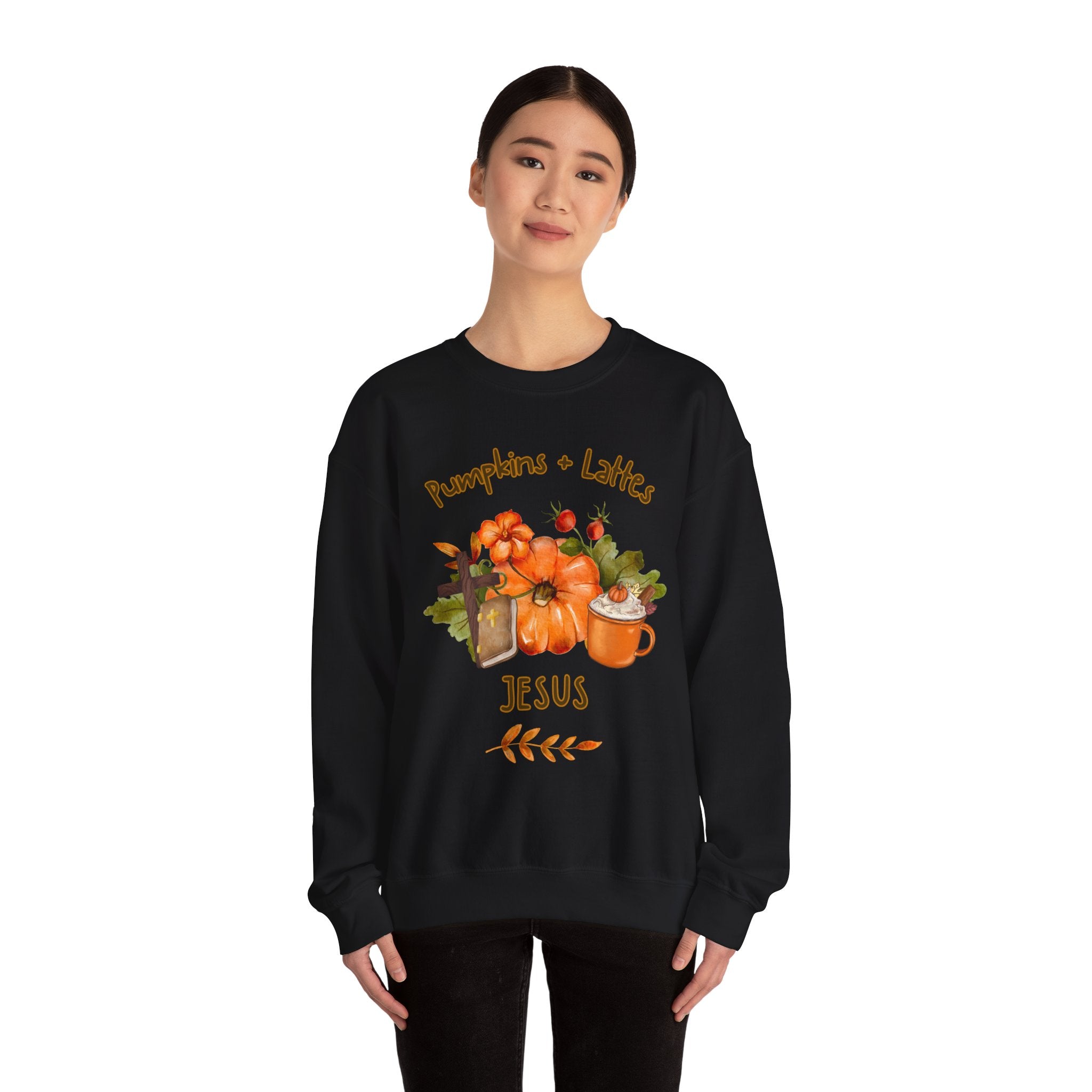Pumpkins. Lattes. Jesus. Crewneck Sweatshirt