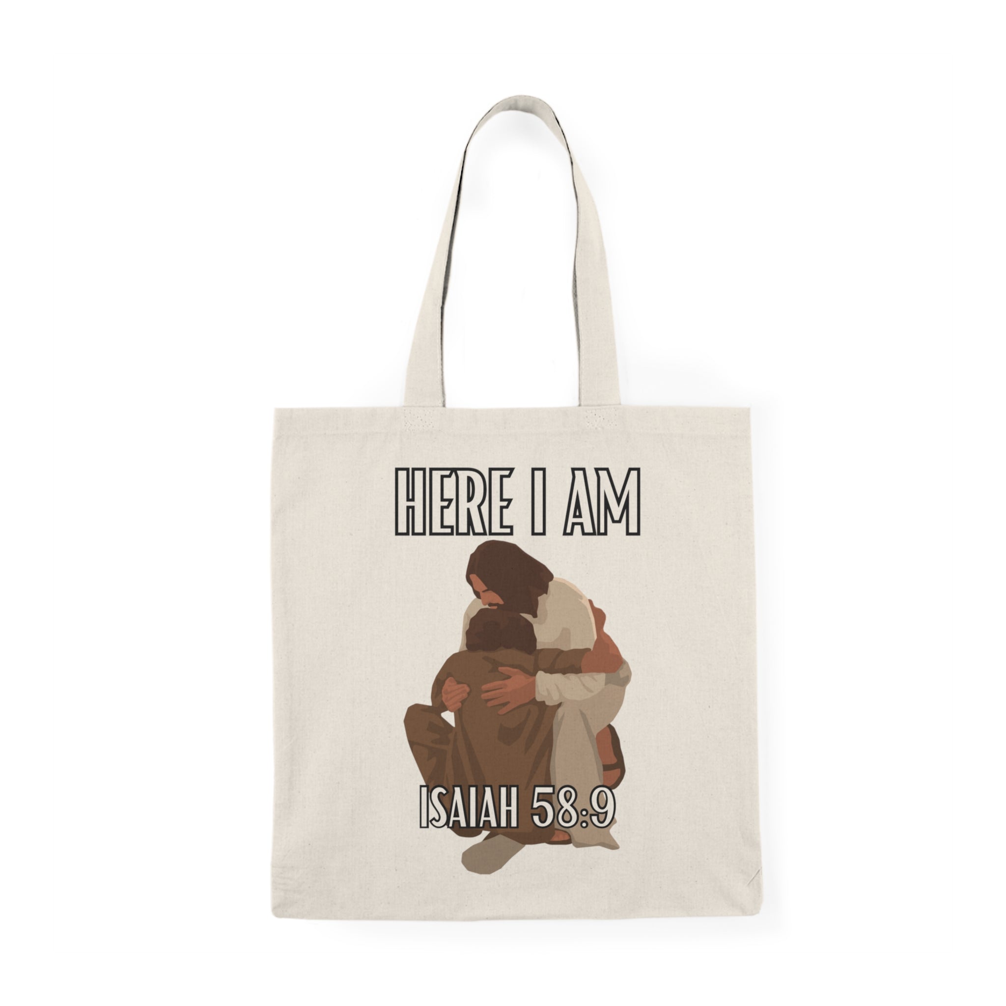 HERE I AM. Natural Tote Bag