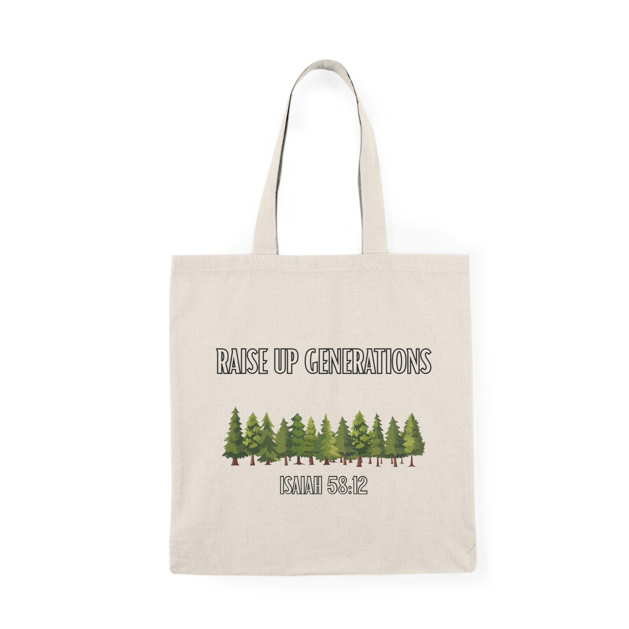 RAISE UP GENERATIONS. Natural Tote Bag