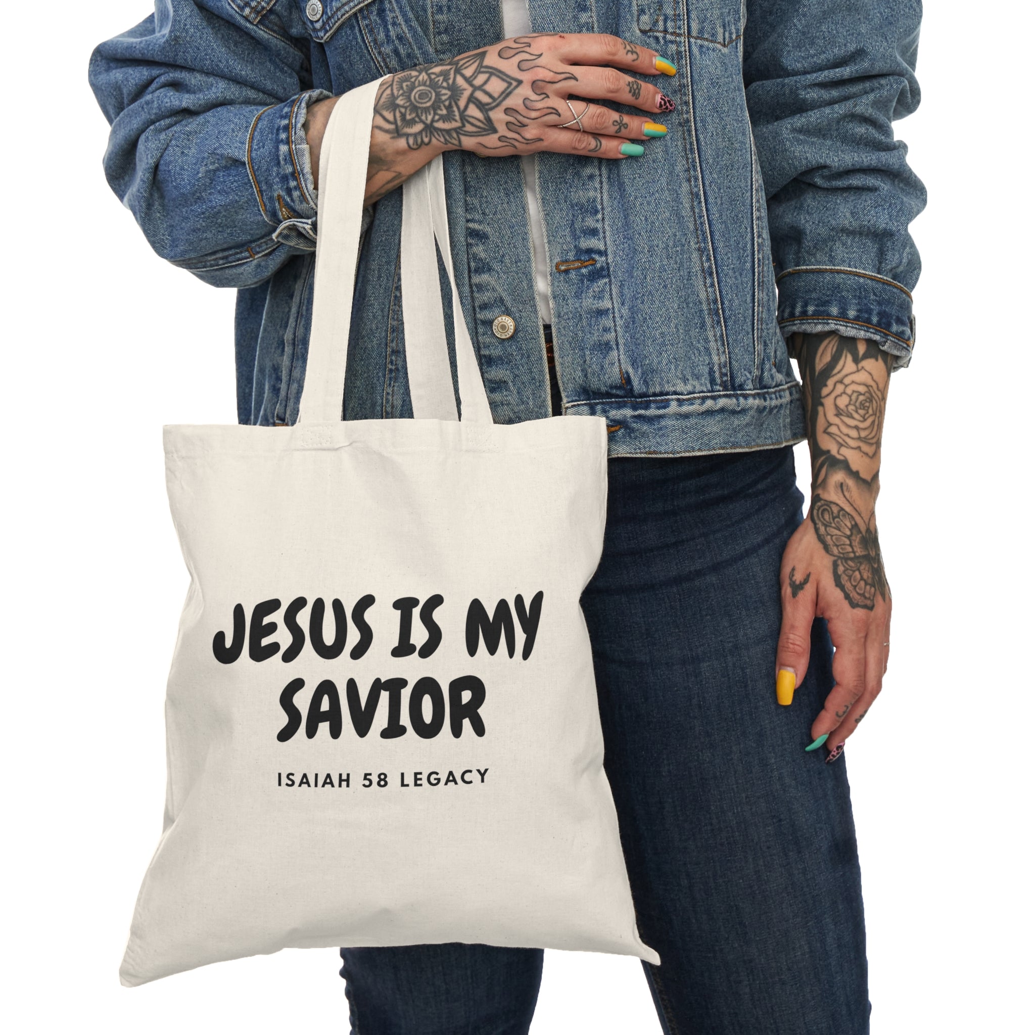 JESUS IS MY SAVIOR. Natural Tote Bag