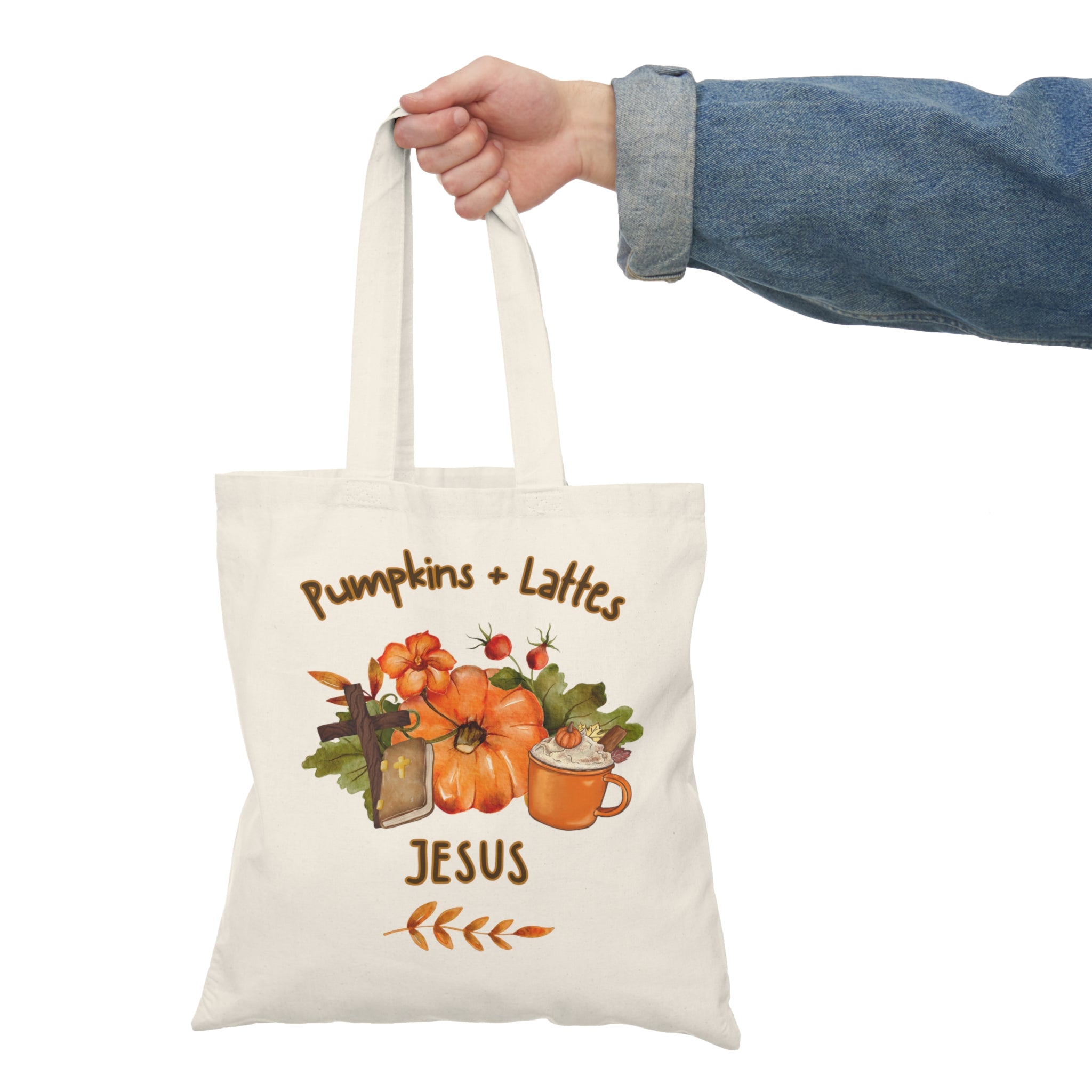 Pumpkins. Lattes. Jesus. Natural Tote Bag