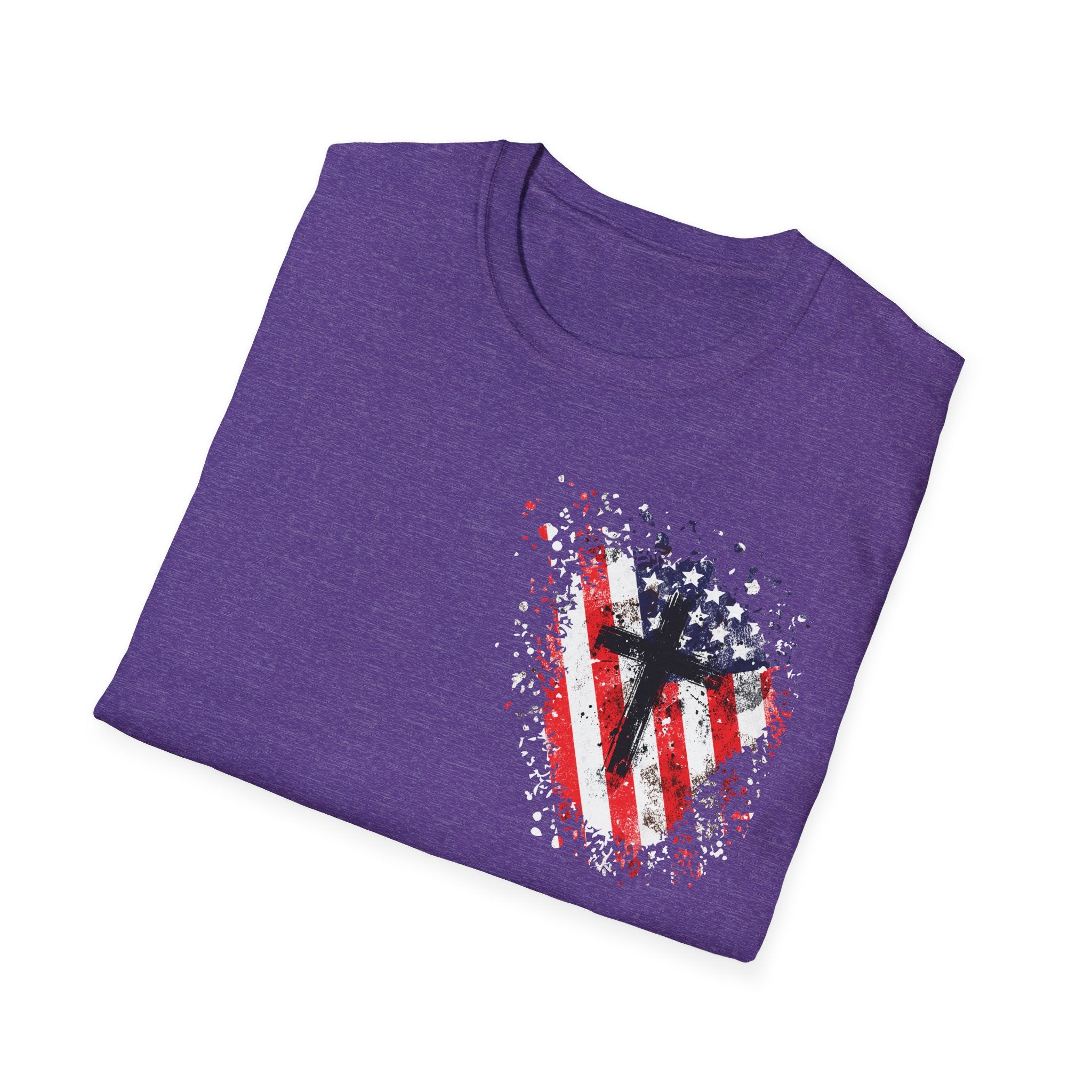 USA Flag+Cross T-shirt