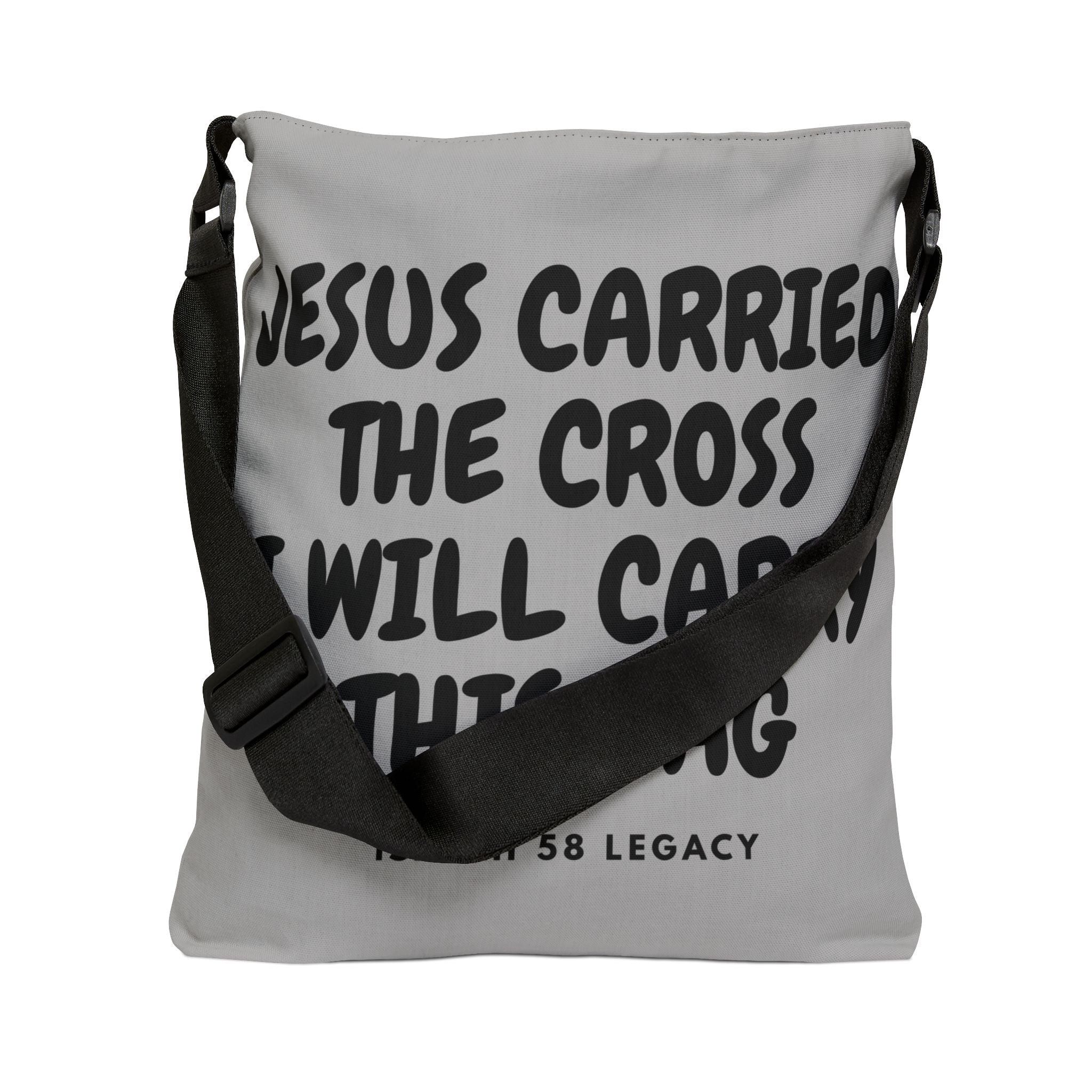 Jesus Carried The Cost. Inspirational Adjustable Tote Bag.