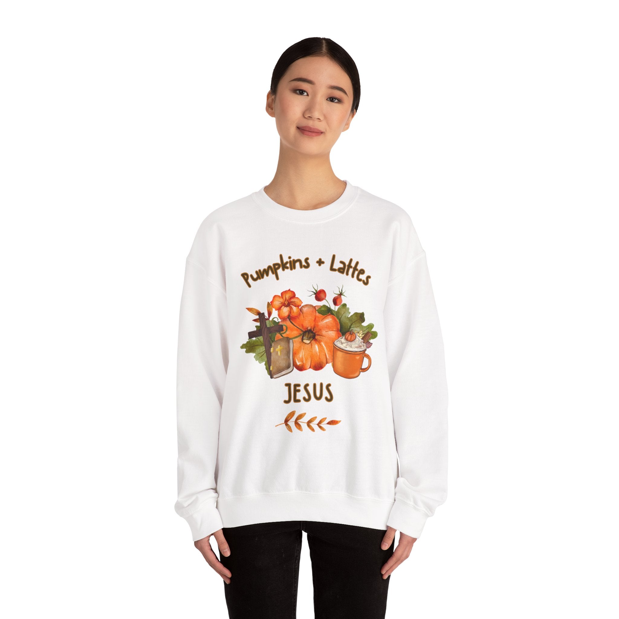 Pumpkins. Lattes. Jesus. Crewneck Sweatshirt