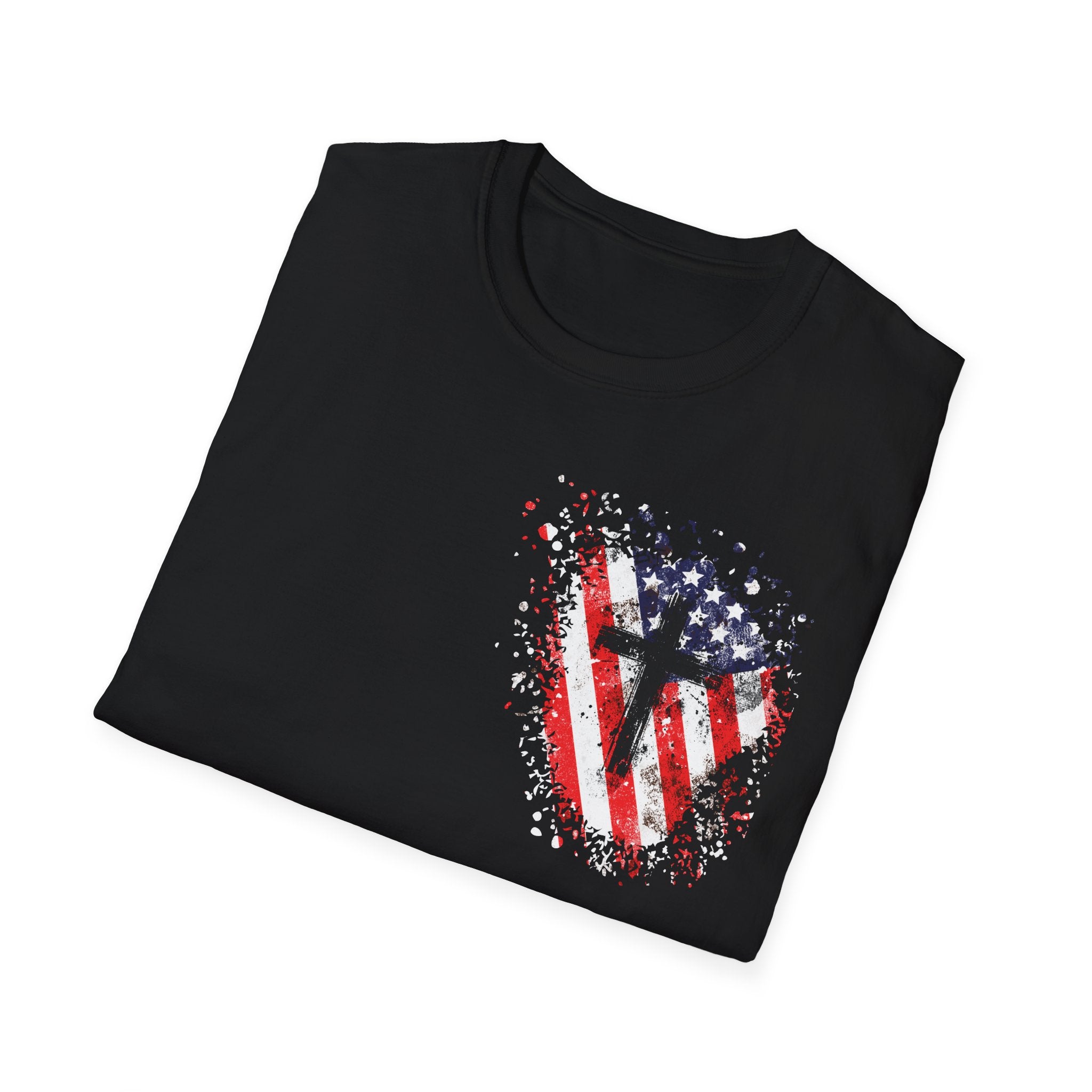 USA Flag+Cross T-shirt