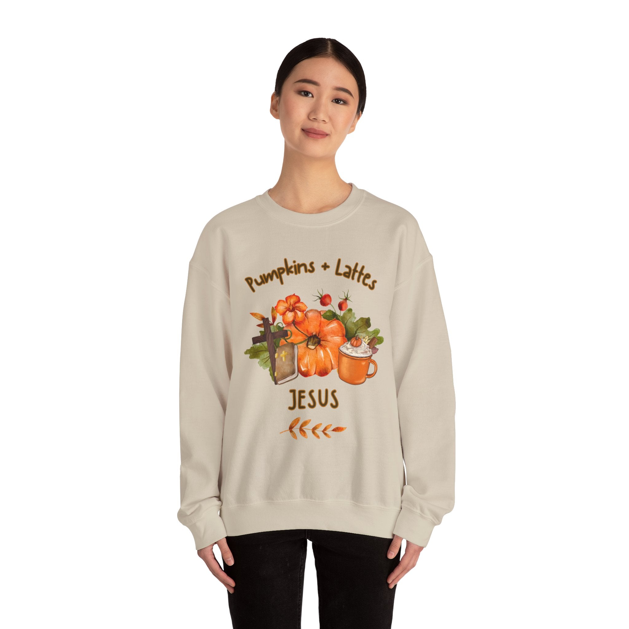 Pumpkins. Lattes. Jesus. Crewneck Sweatshirt