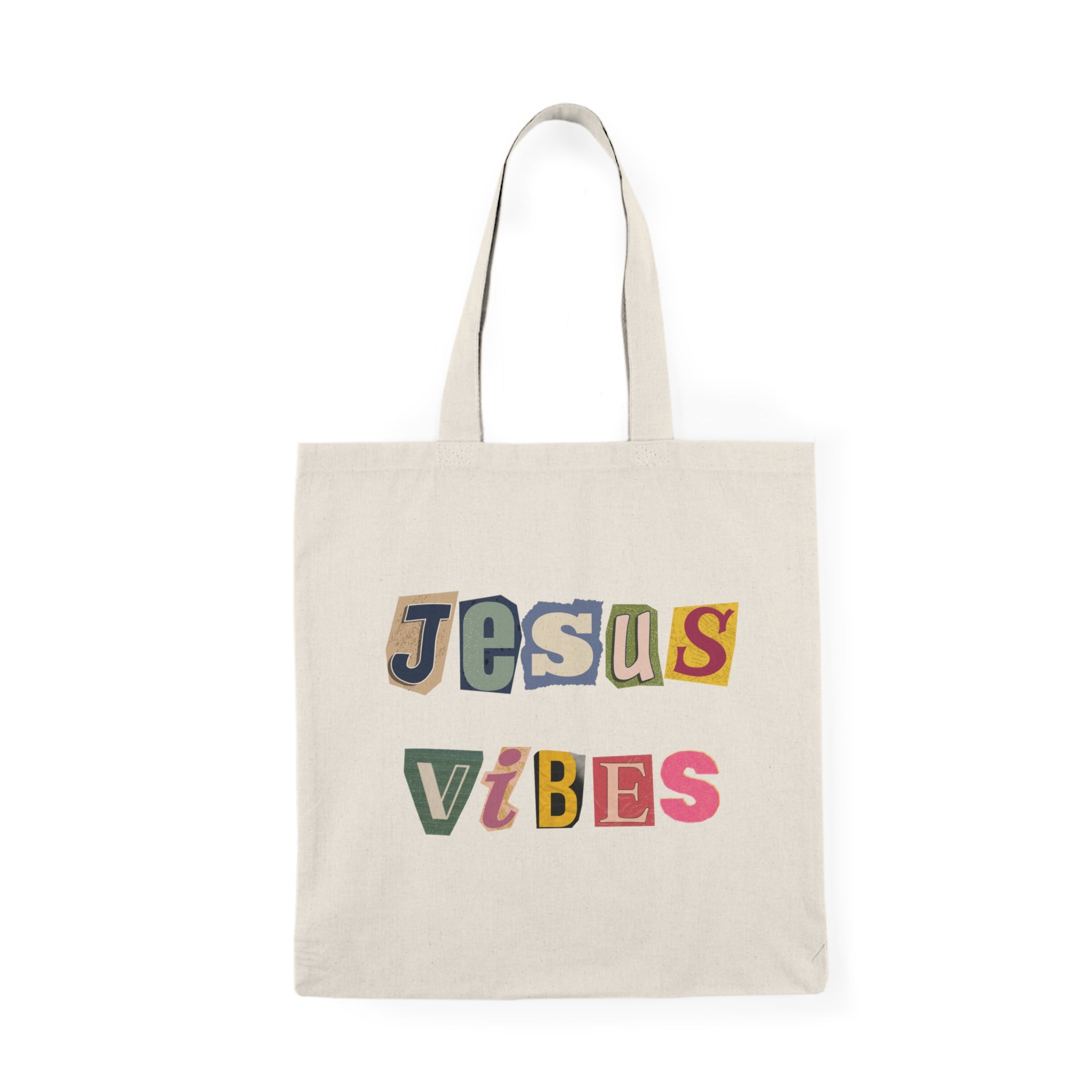 Jesus Vibes Natural Tote Bag
