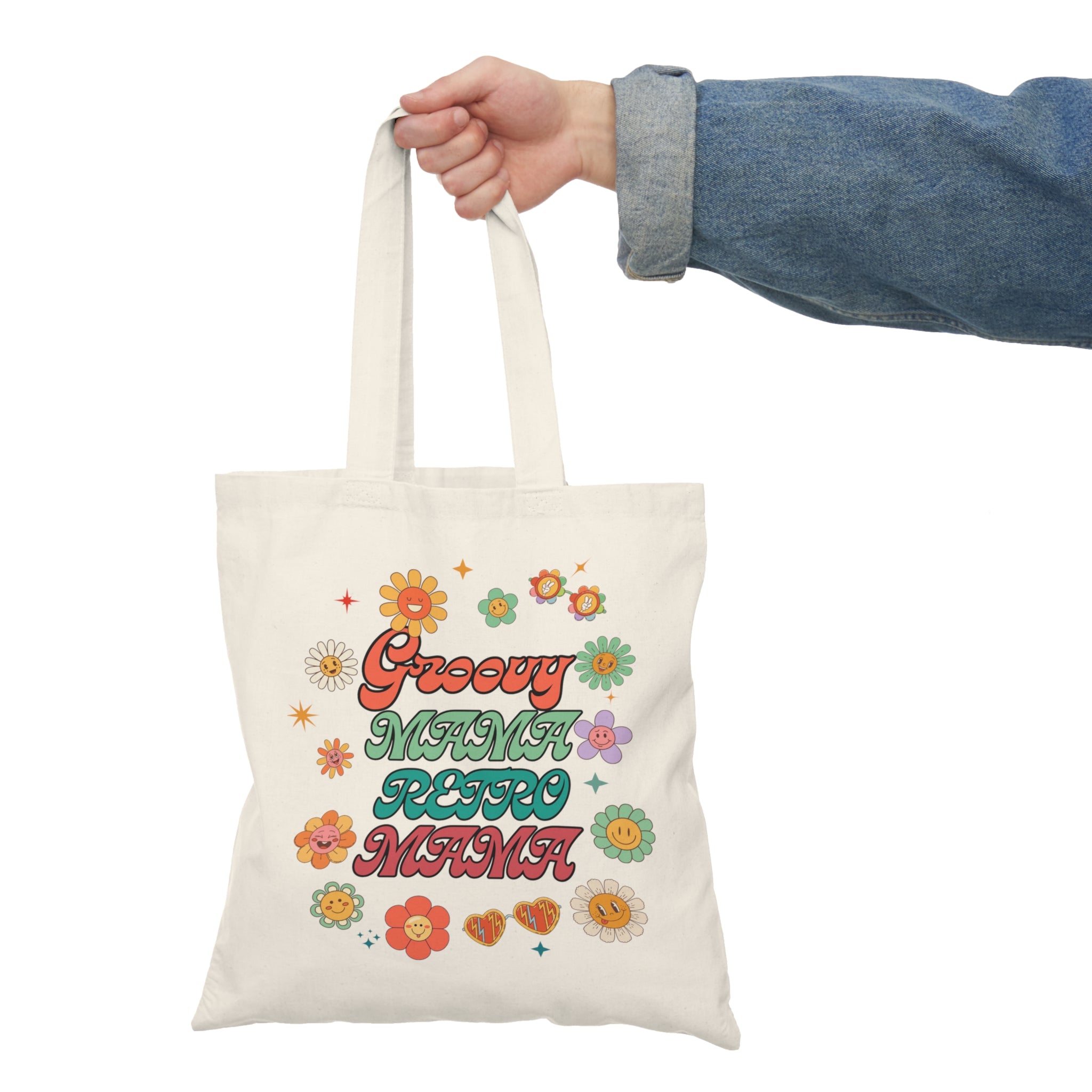 Groovy Mama Retro Mama Natural Tote Bag