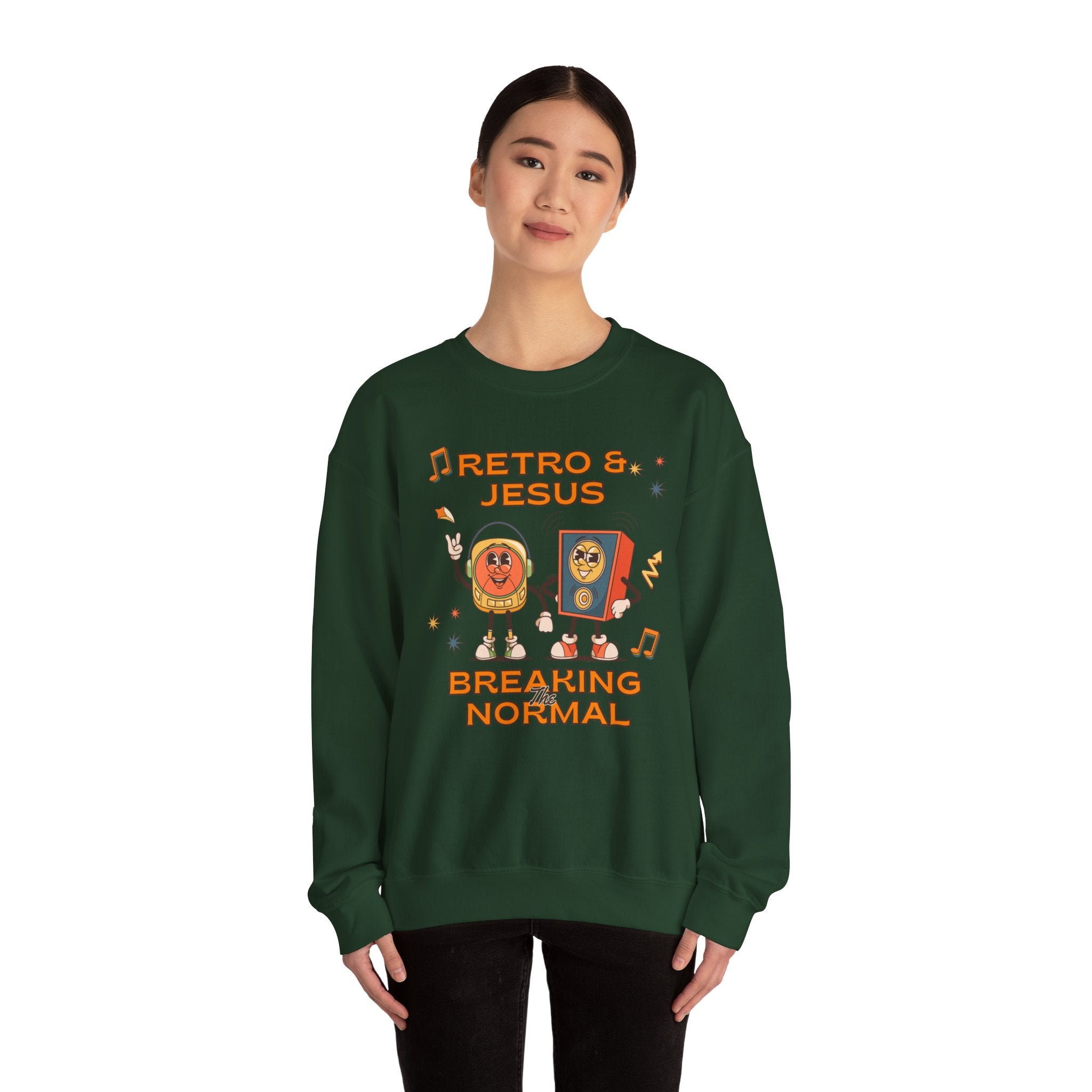 Retro Jesus. Crewneck Sweatshirt