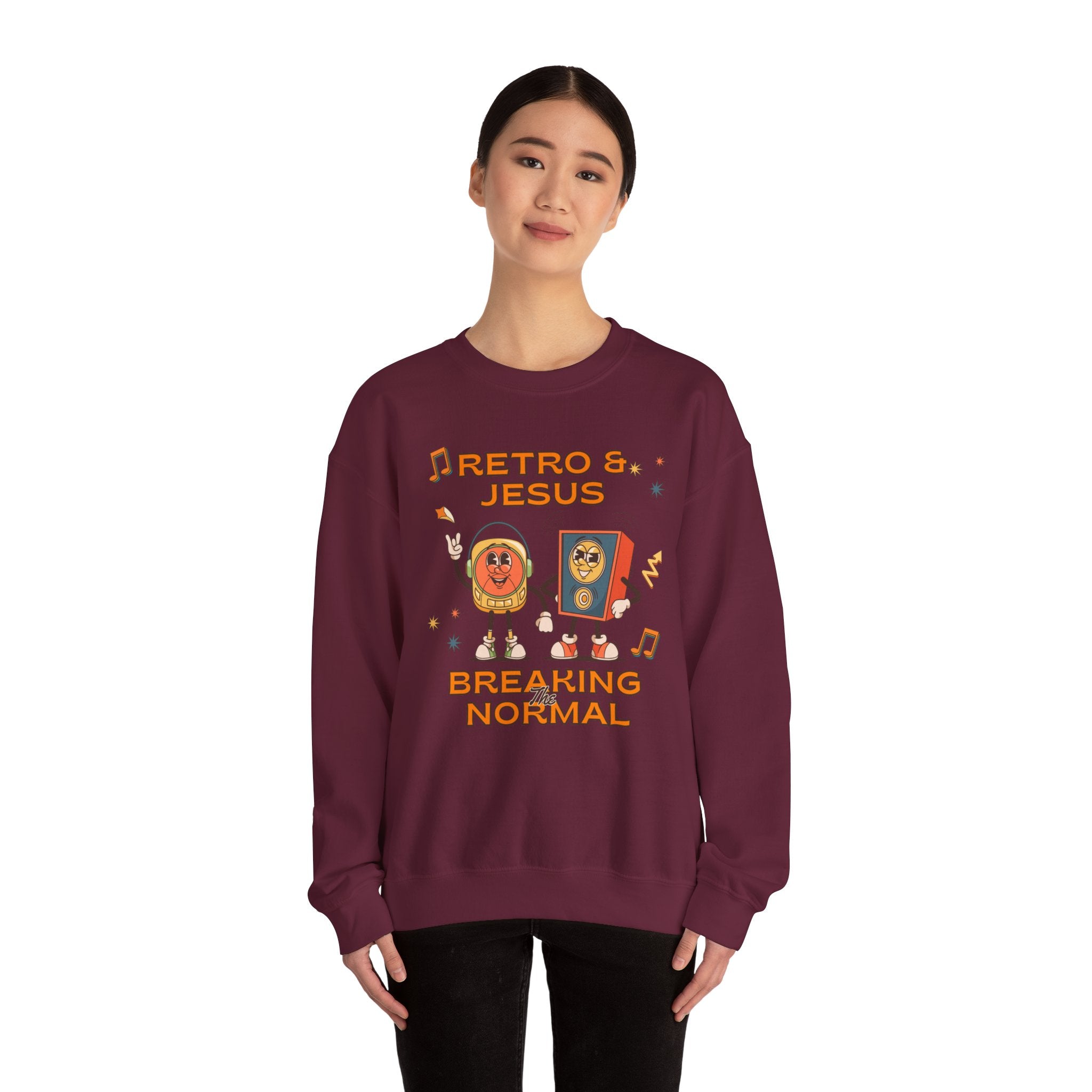 Retro Jesus. Crewneck Sweatshirt